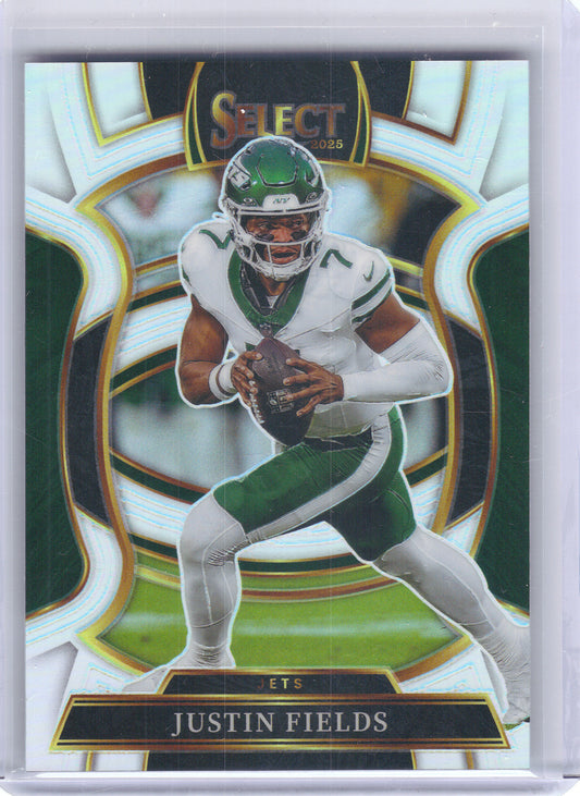 2025 Panini Select #75 Justin Fields Silver Prizm New York Jets
