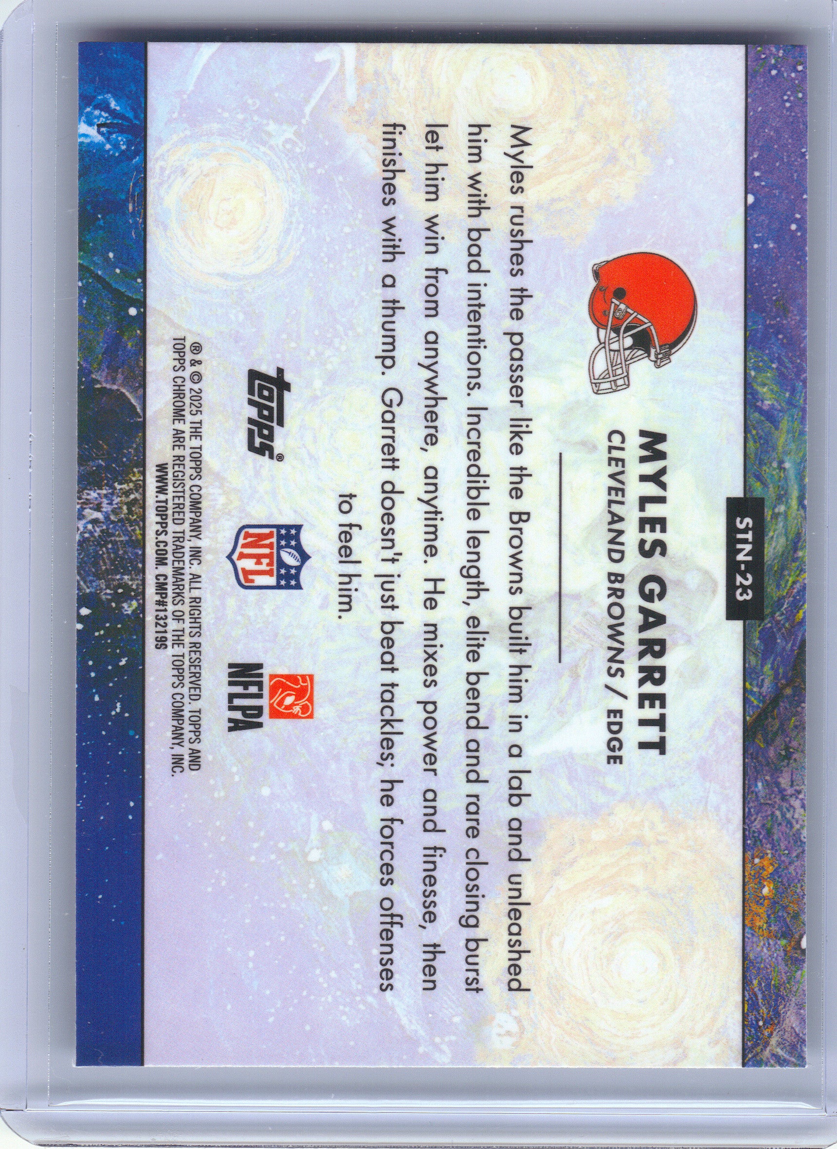 2025 Topps Chrome Cosmic #STN-23 Myles Garrett Stars in the Night Cleveland Browns