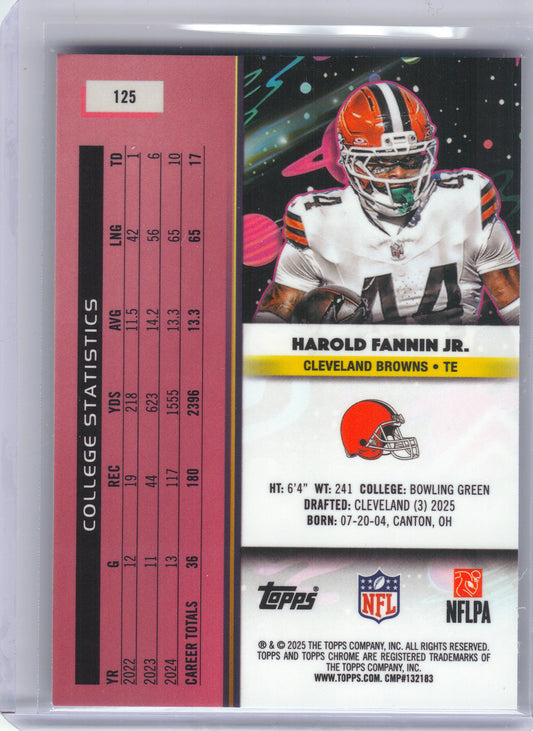 2025 Topps Chrome Cosmic #125 Harold Fannin Jr. Cleveland Browns RC