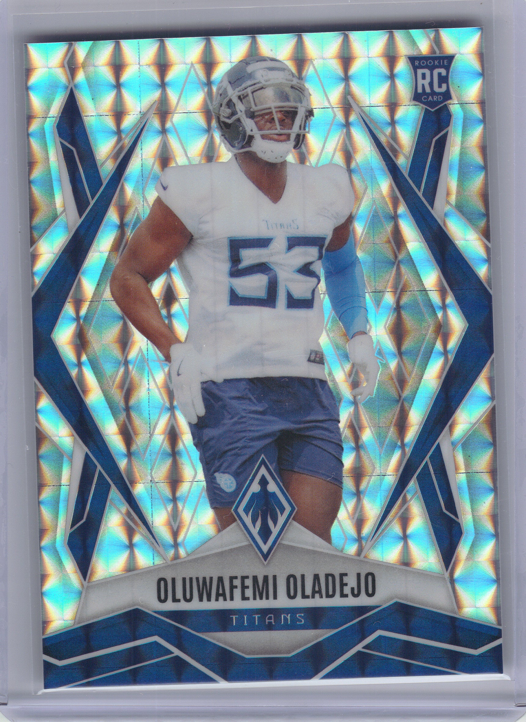 2025 Panini Phoenix #226 Oluwafemi Oladejo Silver Pyramids Prizm Tennessee Titans RC