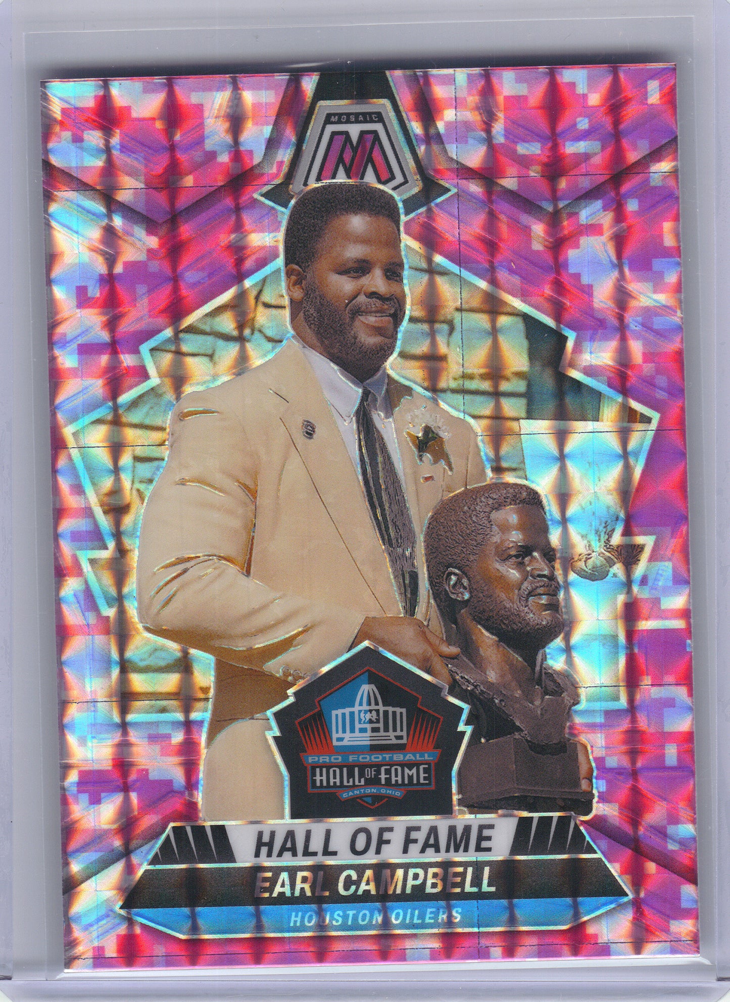 2024 Panini Mosaic #298 Earl Campbell Mosaic Camo Pink Houston Oilers