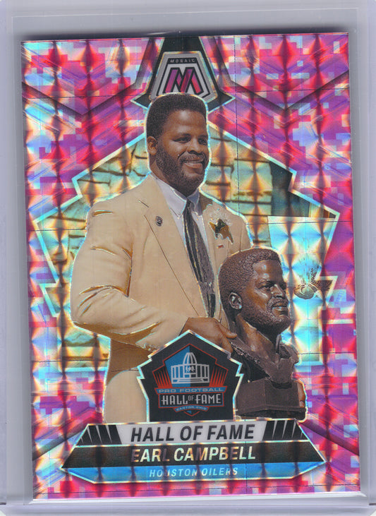 2024 Panini Mosaic #298 Earl Campbell Mosaic Camo Pink Houston Oilers
