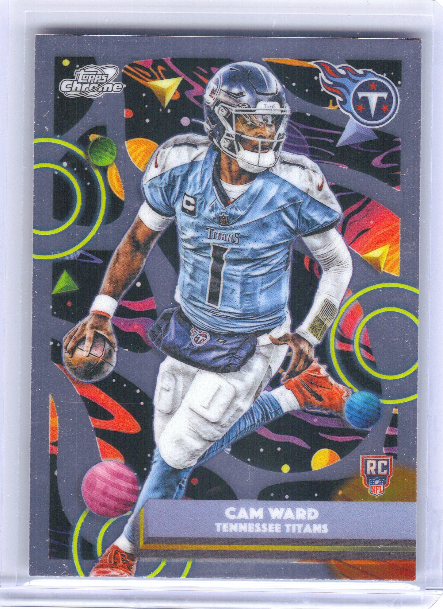 2025 Topps Chrome Cosmic #195 Cam Ward Tennessee Titans RC