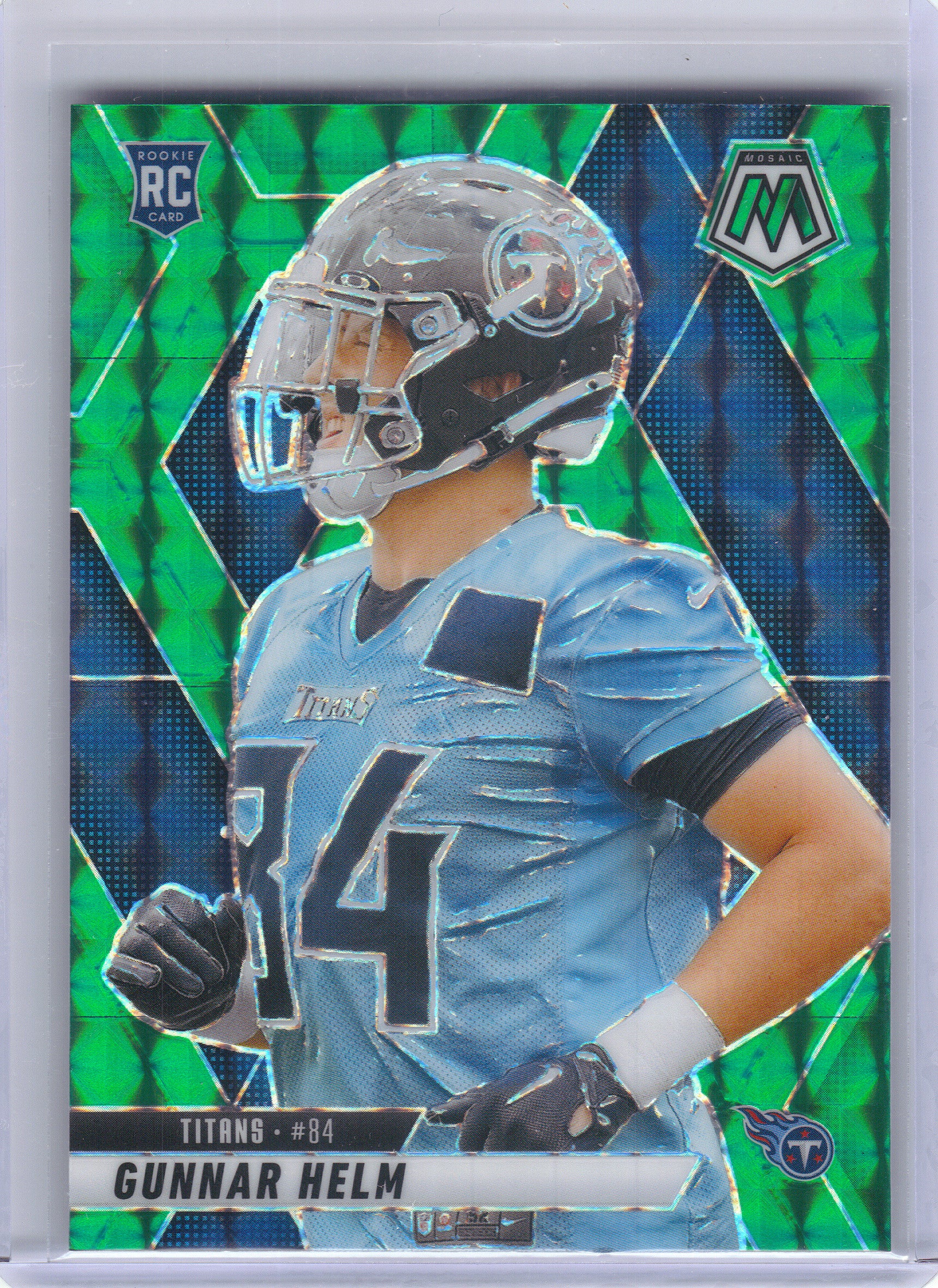 2025 Panini Mosaic #394 Gunnar Helm Mosaic Green Tennessee Titans RC