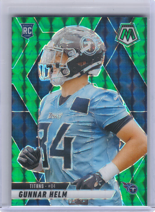 2025 Panini Mosaic #394 Gunnar Helm Mosaic Green Tennessee Titans RC