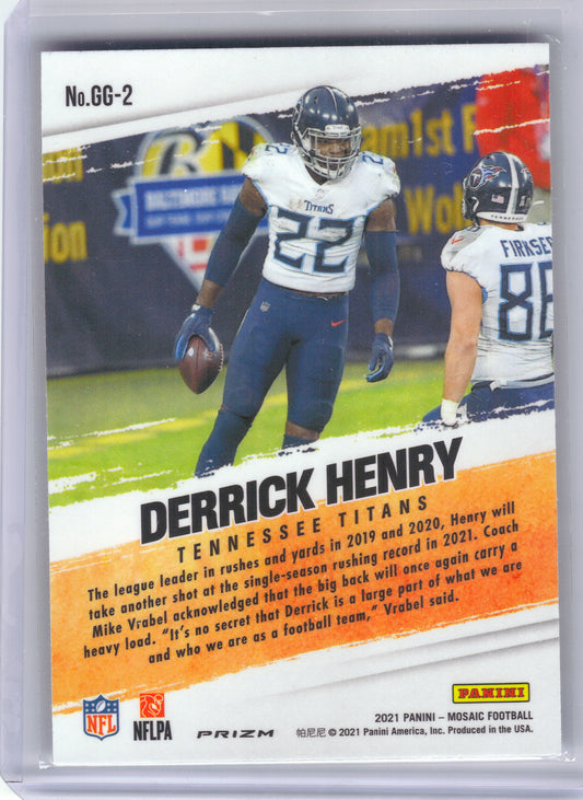 2021 Panini Mosaic #GG-2 Derrick Henry Got Game? Mosaic Tennessee Titans