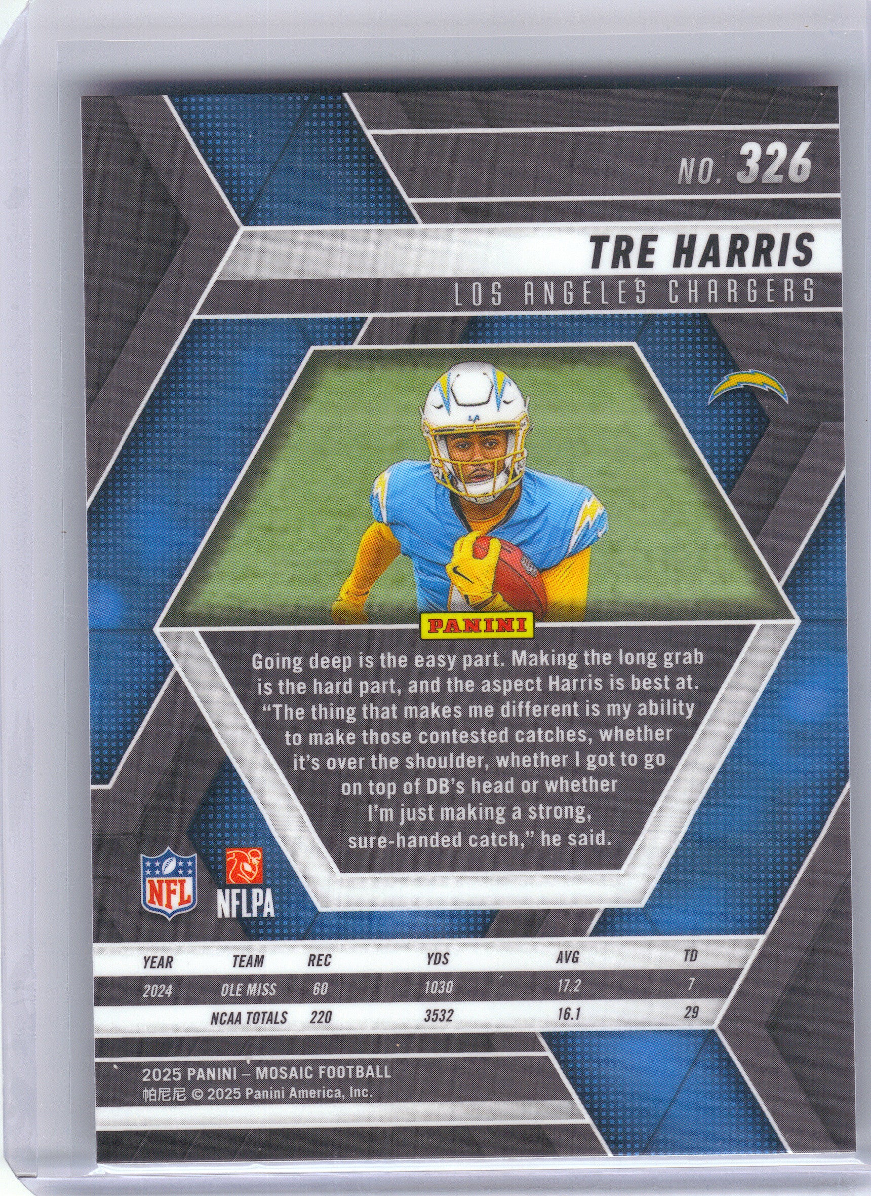 2025 Panini Mosaic #326 Tre Harris Los Angeles Chargers RC