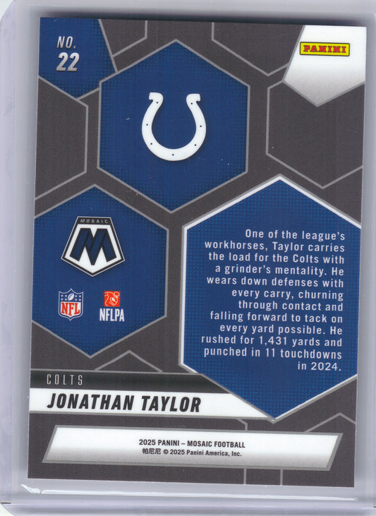 2025 Panini Mosaic #22 Jonathan Taylor Montage Indianapolis Colts