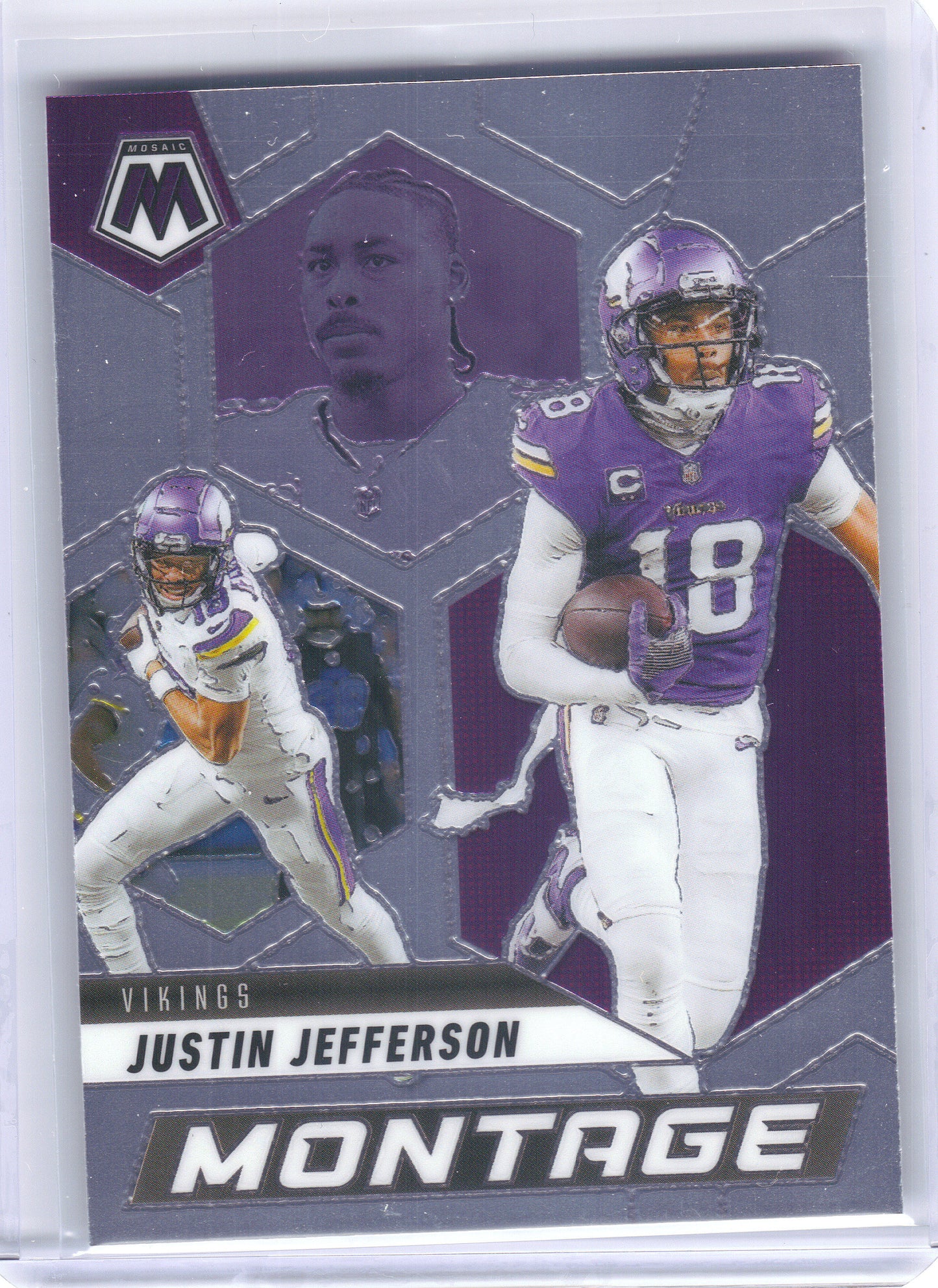 2025 Panini Mosaic #27 Justin Jefferson Montage Minnesota Vikings