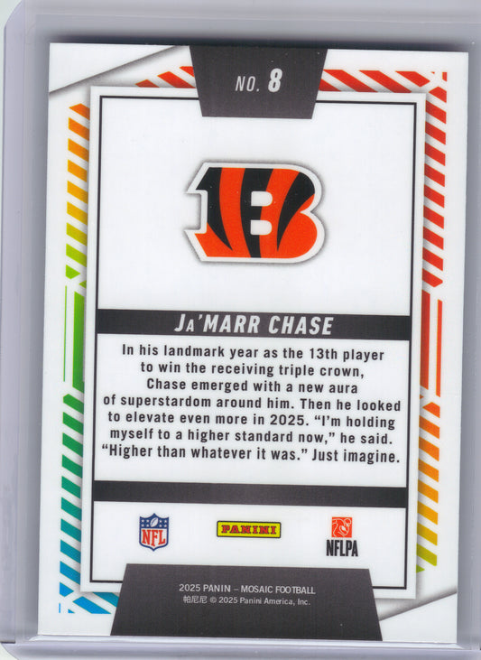 2025 Panini Mosaic #8 Ja’Marr Chase Men of Mastery Cincinnati Bengals