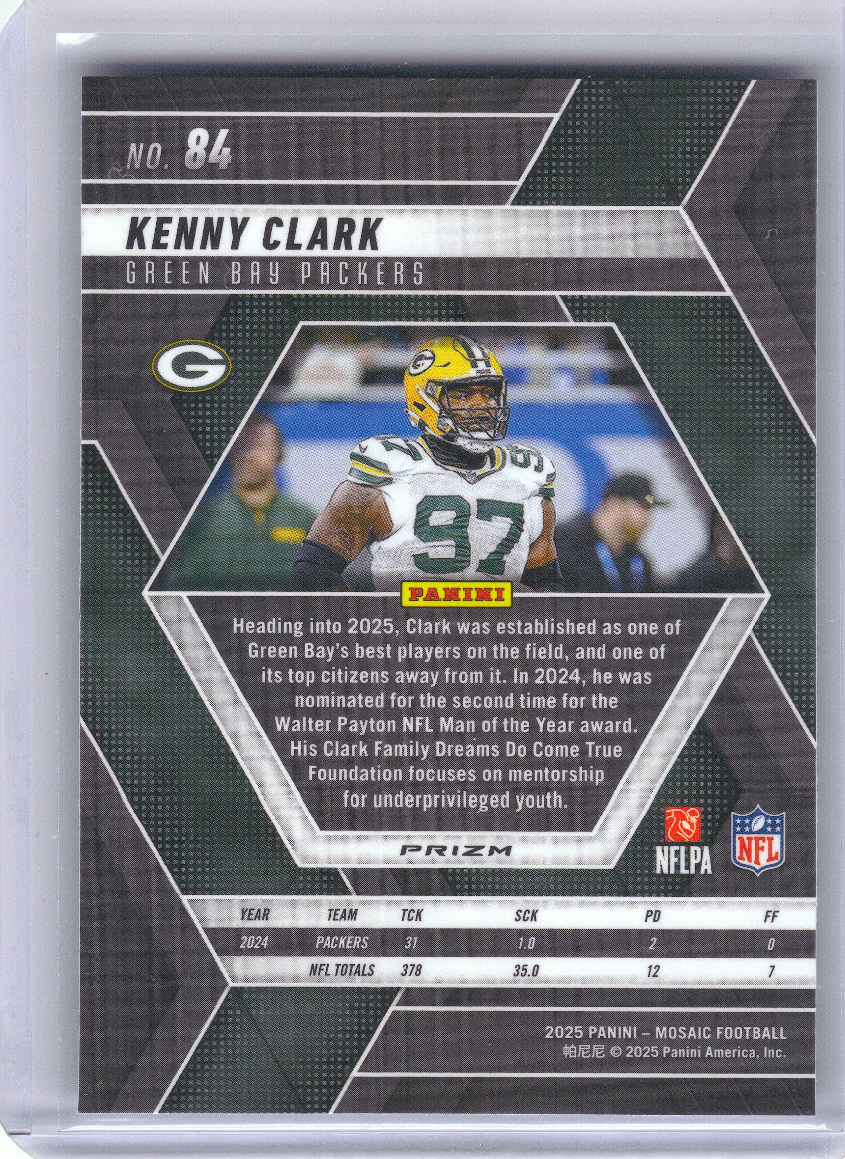 2025 Panini Mosaic #84 Kenny Clark Mosaic Green Bay Packers