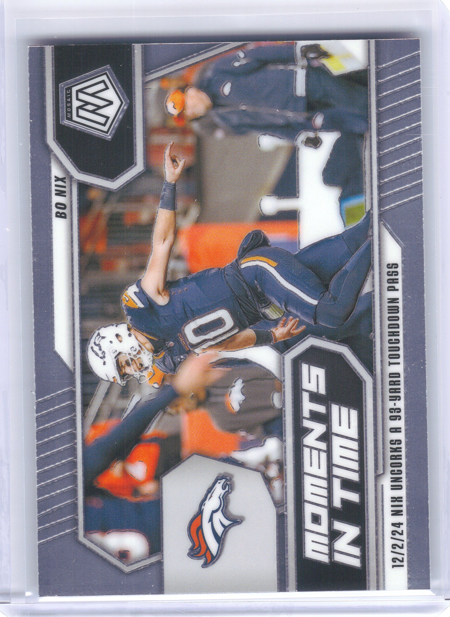 2025 Panini Mosaic #20 Bo Nix Moments In Time Mosaic Denver Broncos