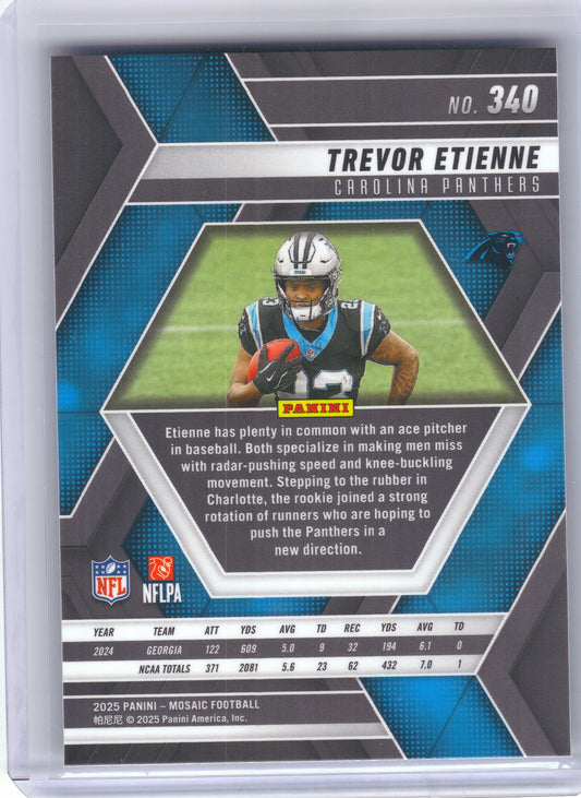 2025 Panini Mosaic #340 Trevor Etienne Carolina Panthers RC