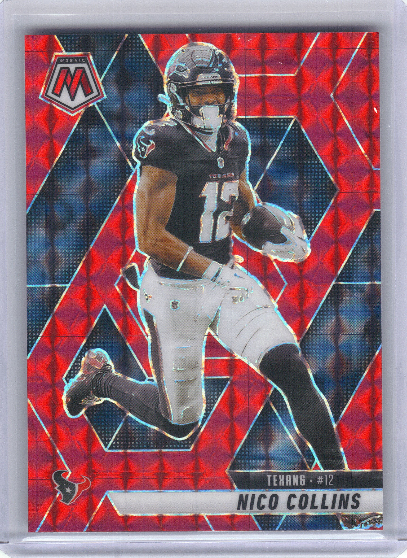 2025 Panini Mosaic #245 Nico Collins Mosaic Red Houston Texans