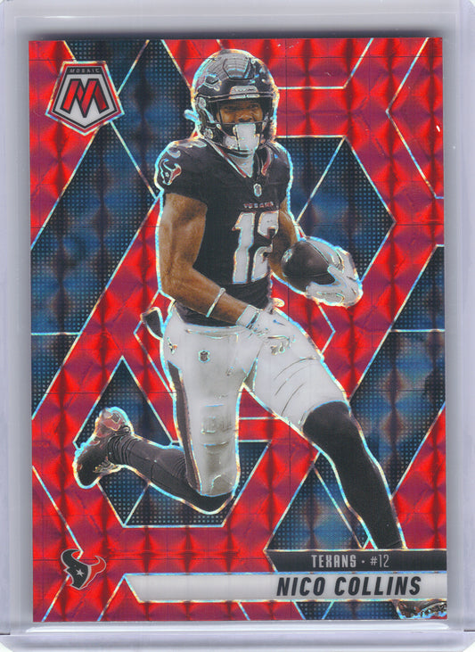 2025 Panini Mosaic #245 Nico Collins Mosaic Red Houston Texans