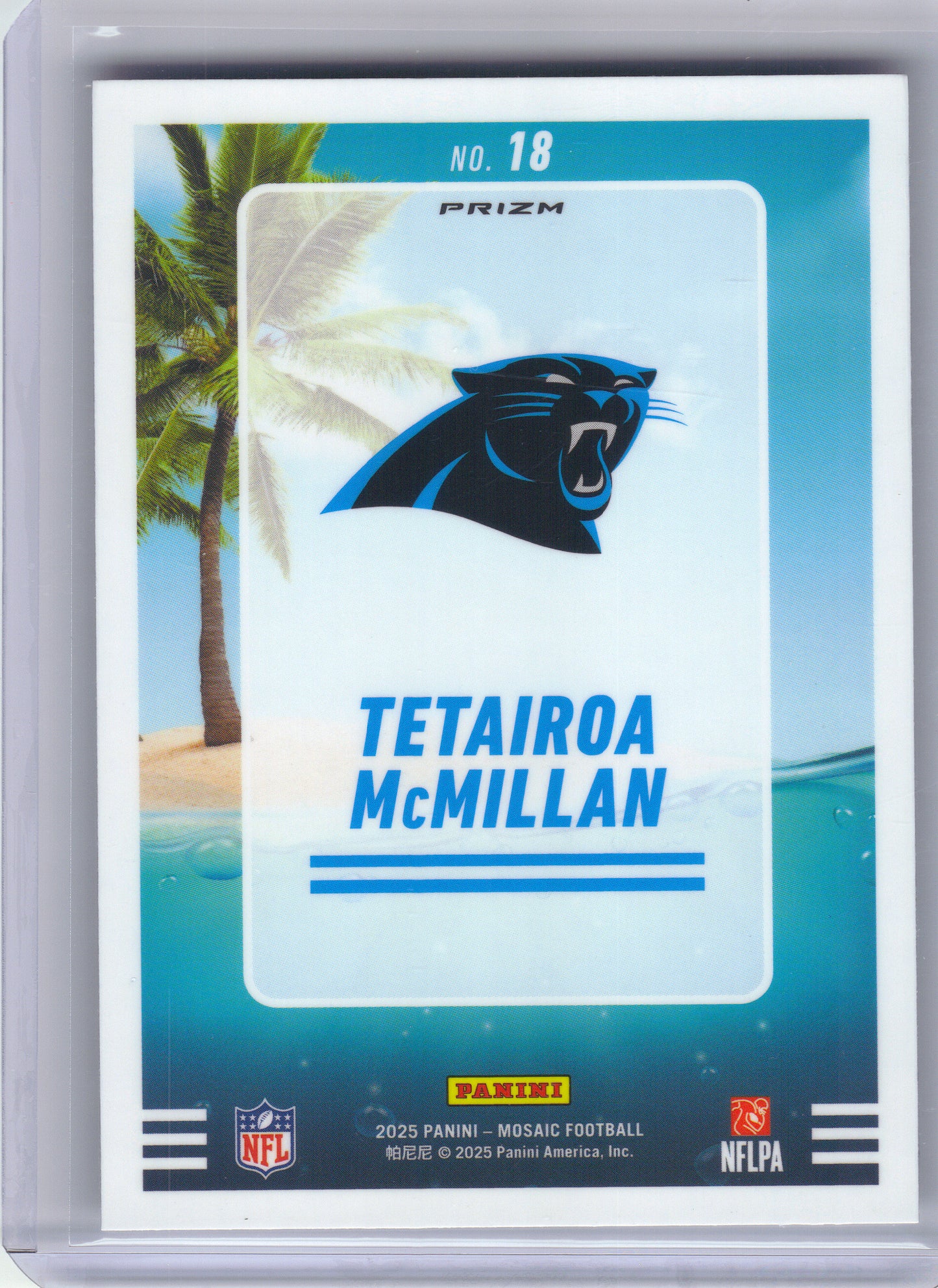 2025 Panini Mosaic #18 Tetairoa McMillan Splash Mosaic Carolina Panthers