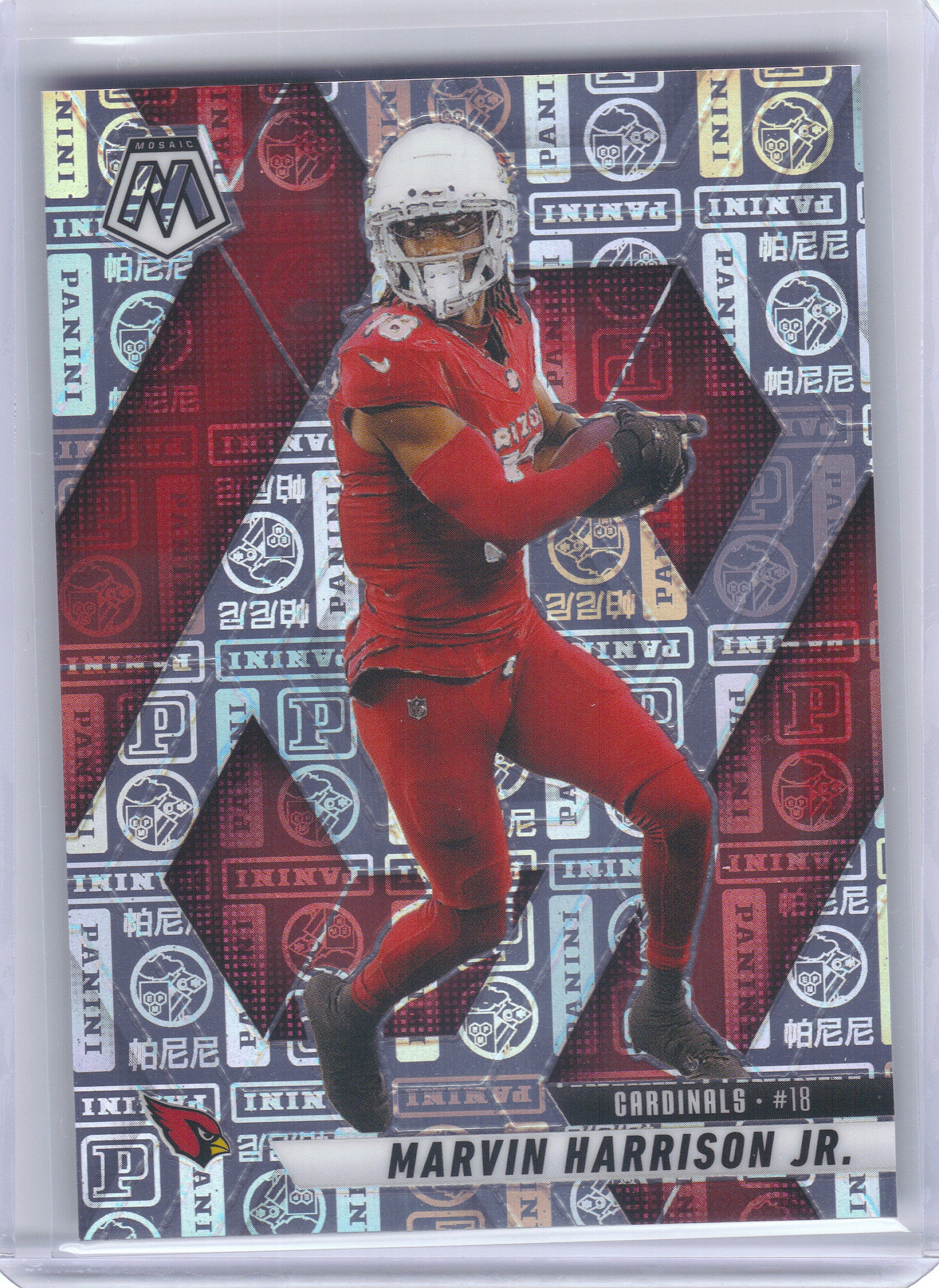 2025 Panini Mosaic #29 Marvin Harrison Jr. Silver Knight #/149 Arizona Cardinals SN