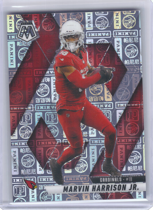 2025 Panini Mosaic #29 Marvin Harrison Jr. Silver Knight #/149 Arizona Cardinals SN
