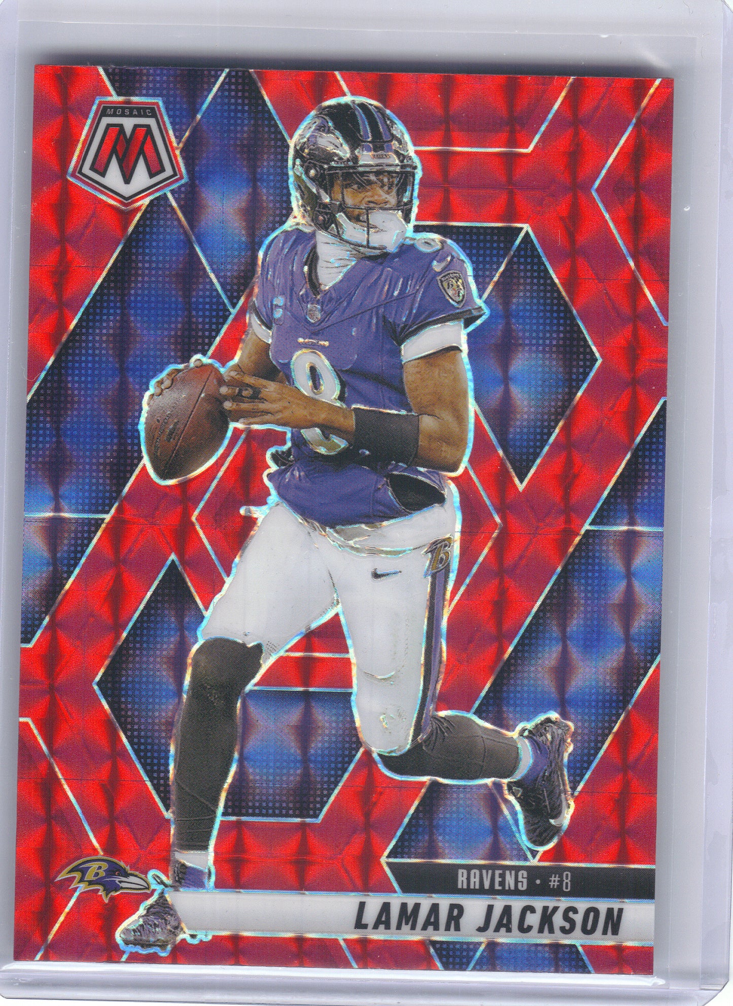 2025 Panini Mosaic #3 Lamar Jackson Mosaic Red Baltimore Ravens