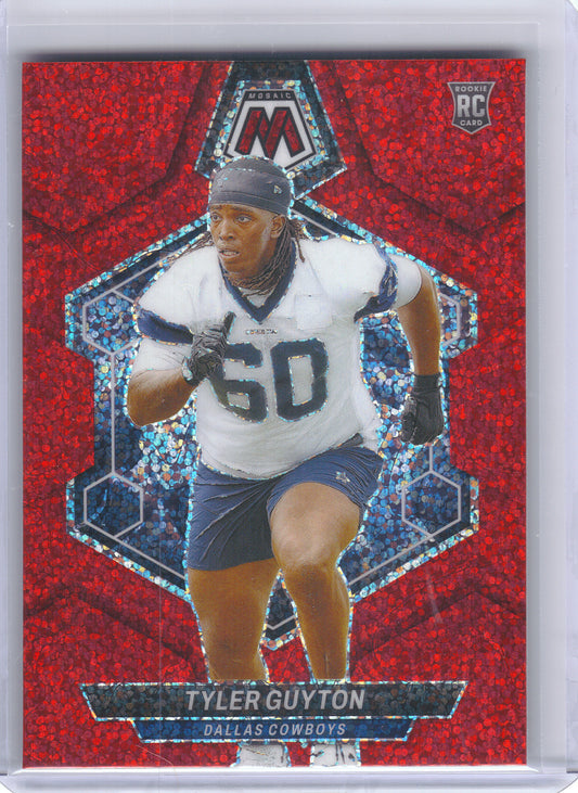2024 Panini Mosaic #329 Tyler Guyton Red Sparkle Dallas Cowboys