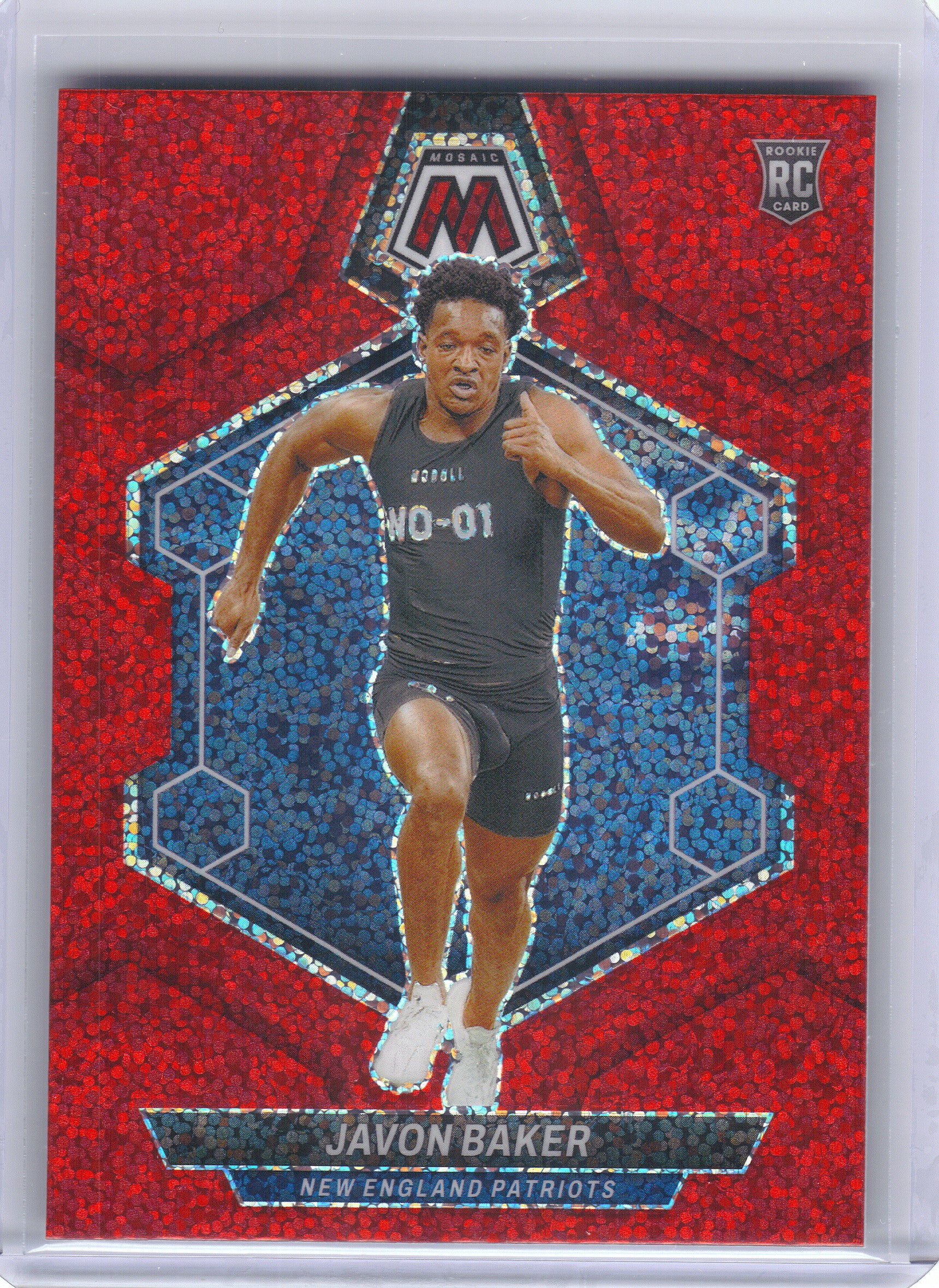 2024 Panini Mosaic #380 Javon Baker Red Sparkle New England Patriots