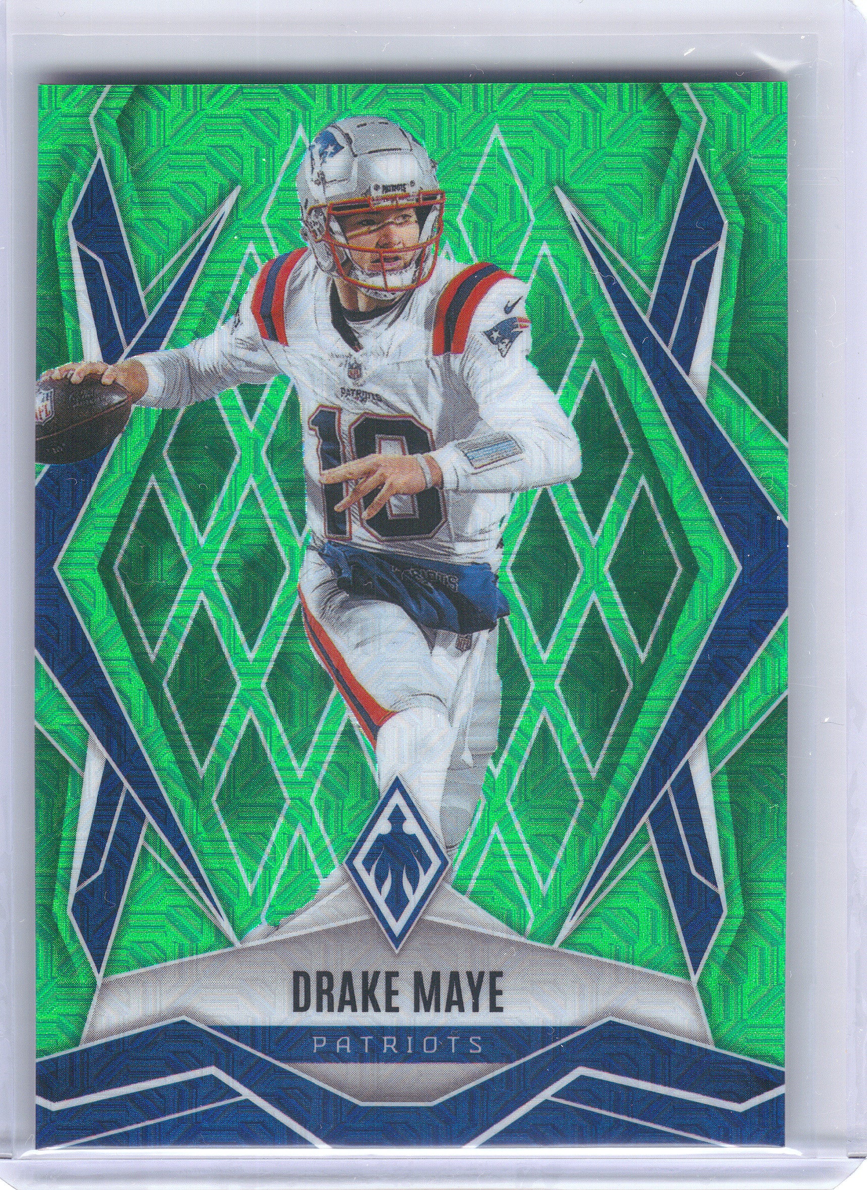 2025 Panini Phoenix #111 Drake Maye Lime Green Mojo Prizm #/75 New England Patriots SN