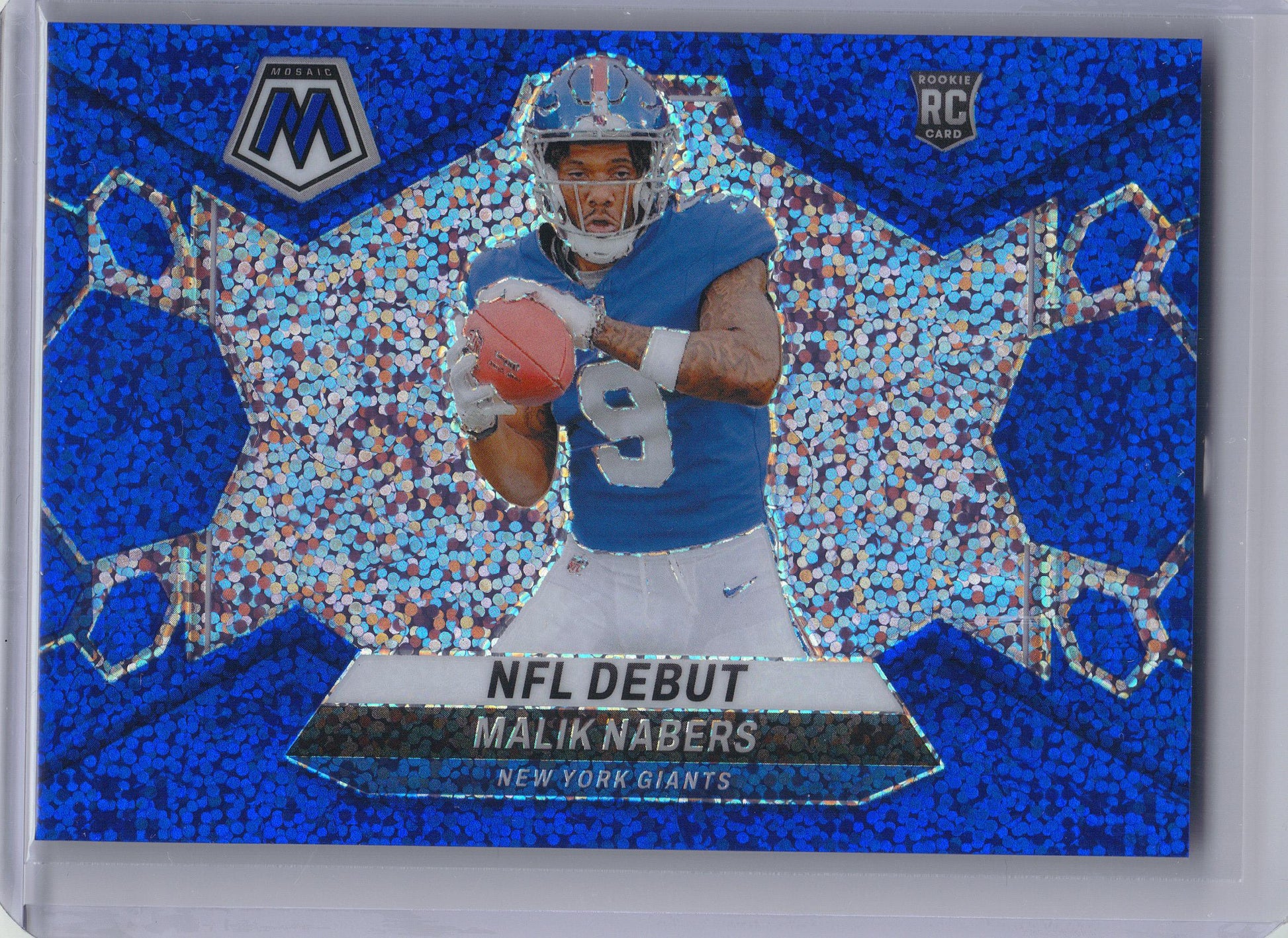 2024 Panini Mosaic #284 Malik Nabers Blue Sparkle #/96 New York Giants SN
