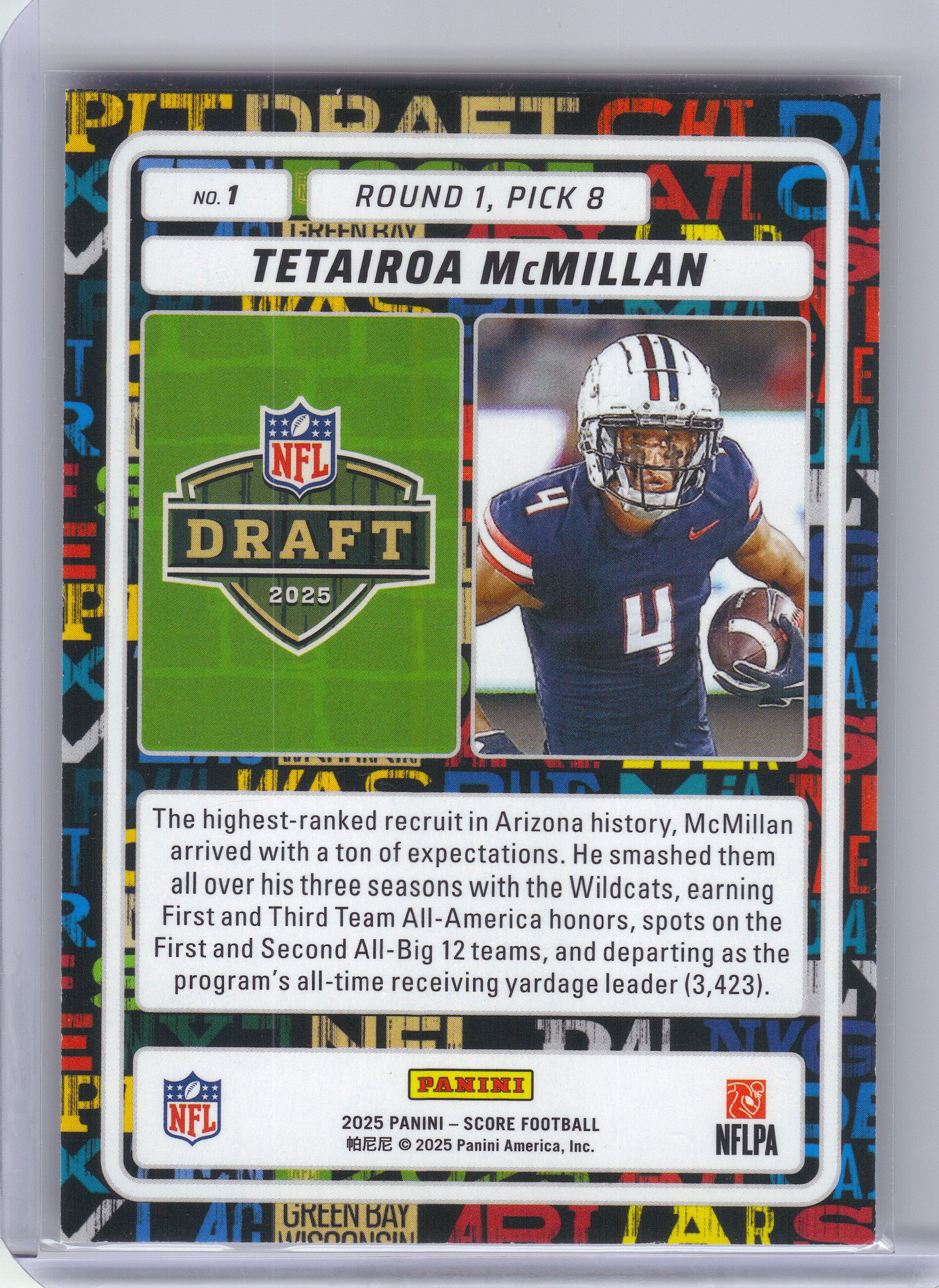 2025 Score #1 Tetairoa McMillan NFL Draft Carolina Panthers