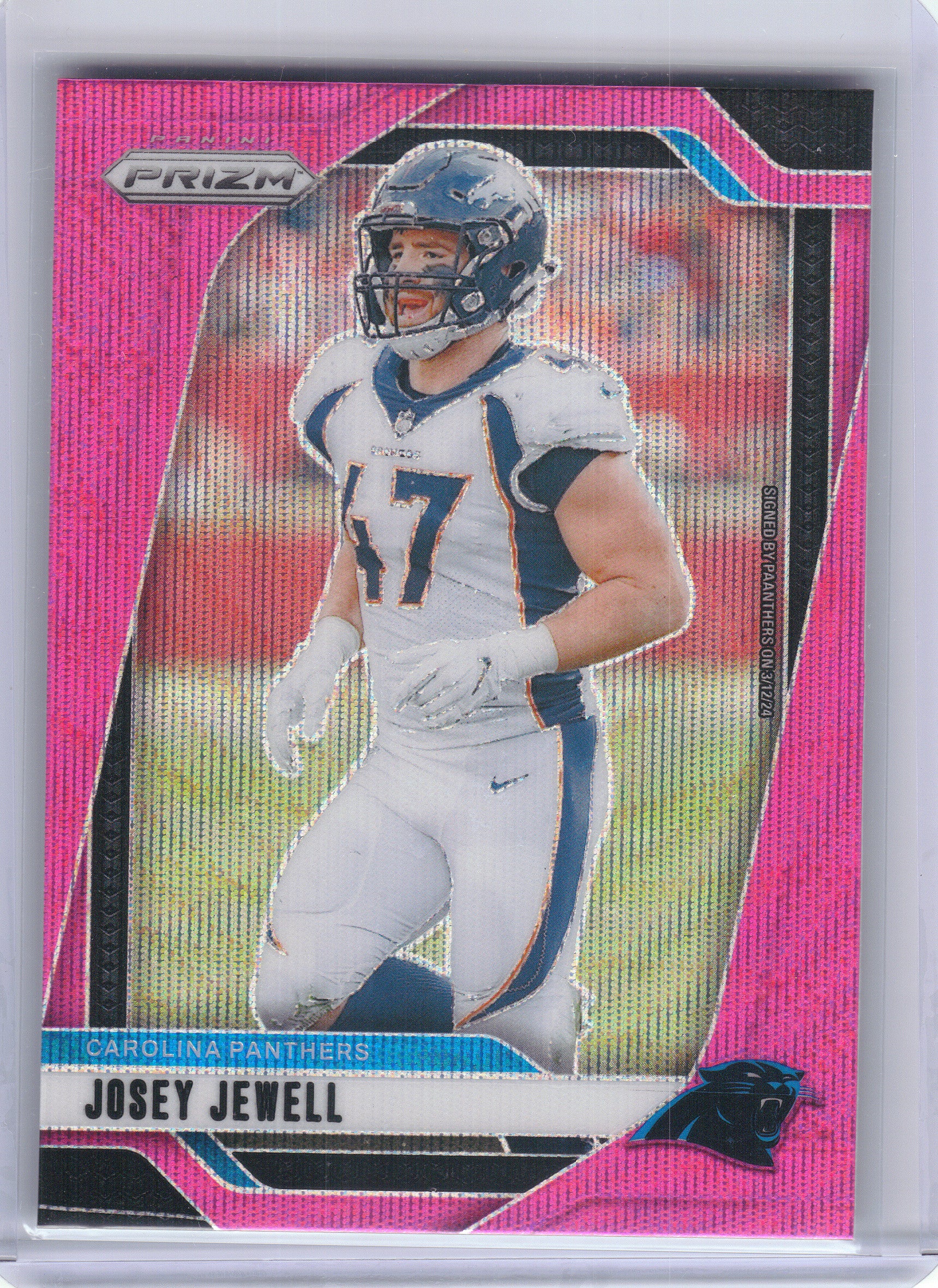 2024 Panini Prizm #42 Josey Jewell Pink Wave Carolina Panthers