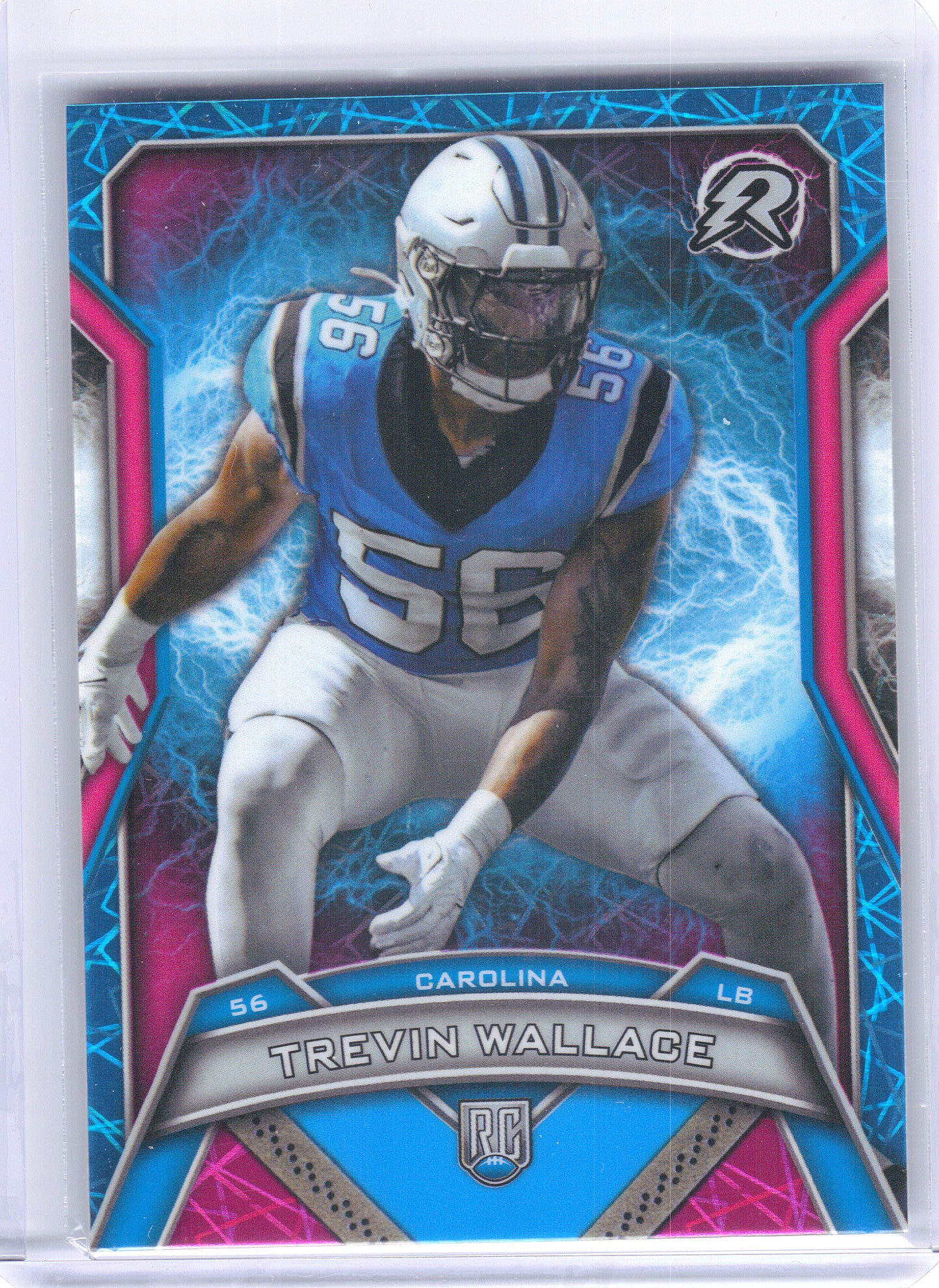 2024 Topps Resurgence #116 Trevin Wallace Sky Blue & Pink Shock Carolina Panthers RC
