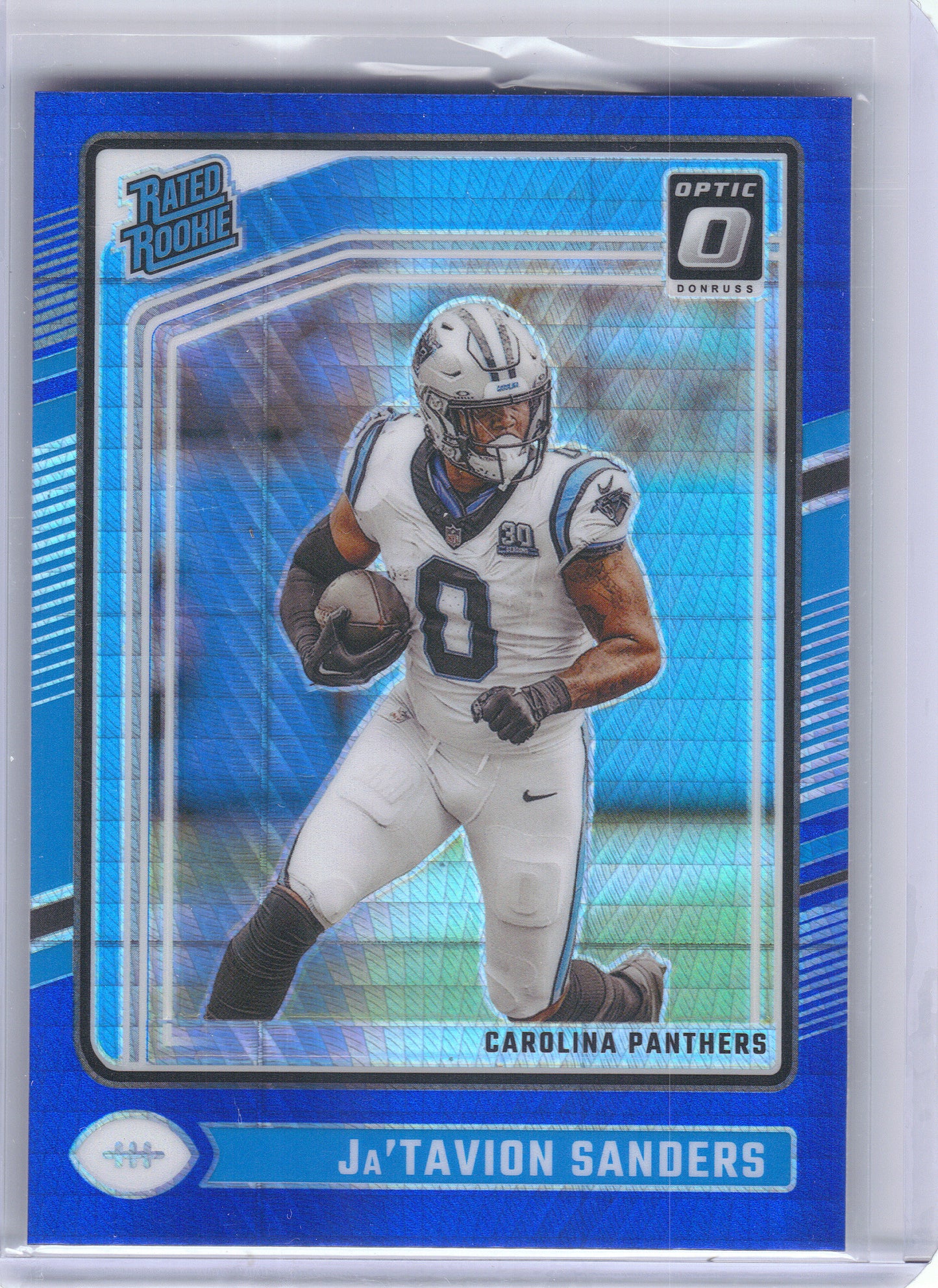 2024 Donruss Optic #244 Ja'Tavion Sanders Blue Hyper Carolina Panthers