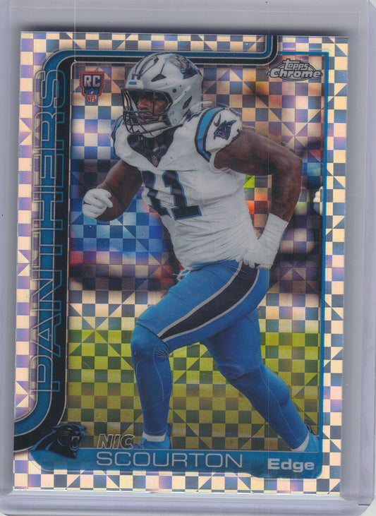 2025 Topps Chrome #353 Nic Scourton X-Fractor Carolina Panthers RC