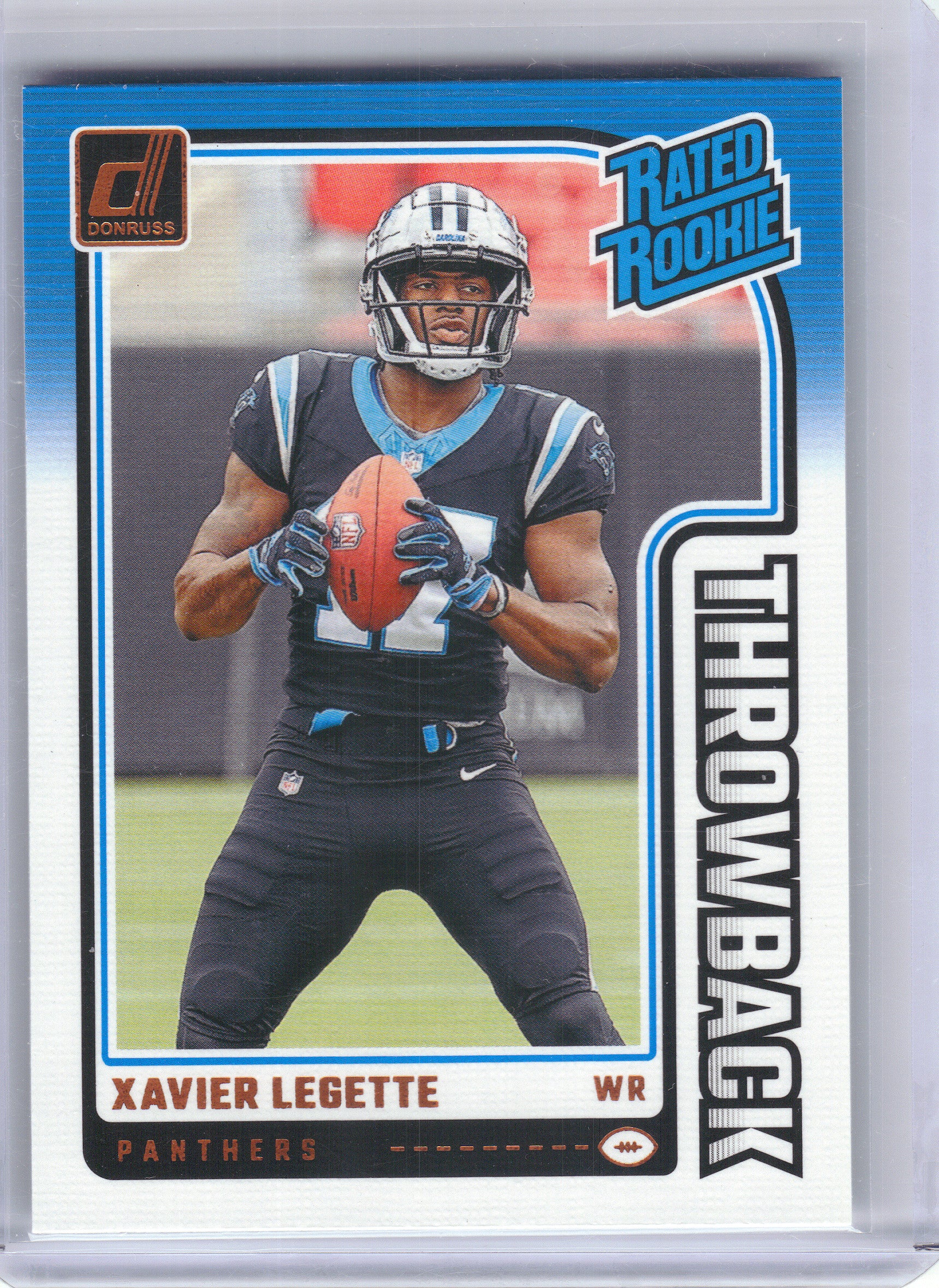 2024 Donruss #25 Xavier Legette Rated Rookies Throwback Carolina Panthers