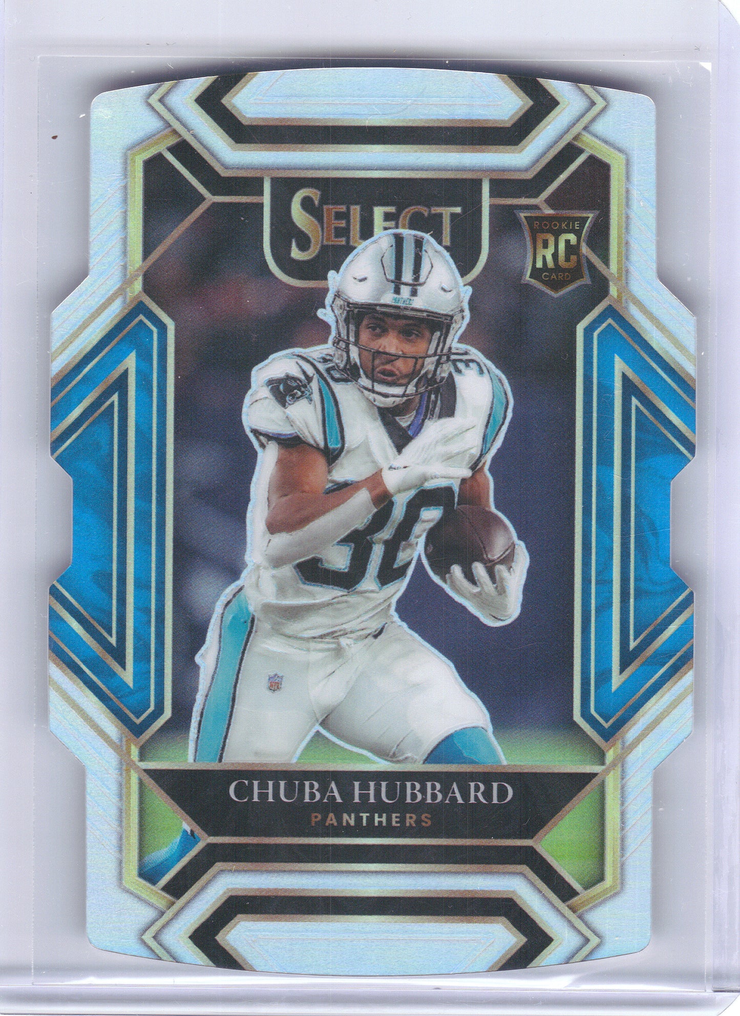 2021 Panini Select #276 Chuba Hubbard Silver Prizm Die Cut Carolina Panthers RC