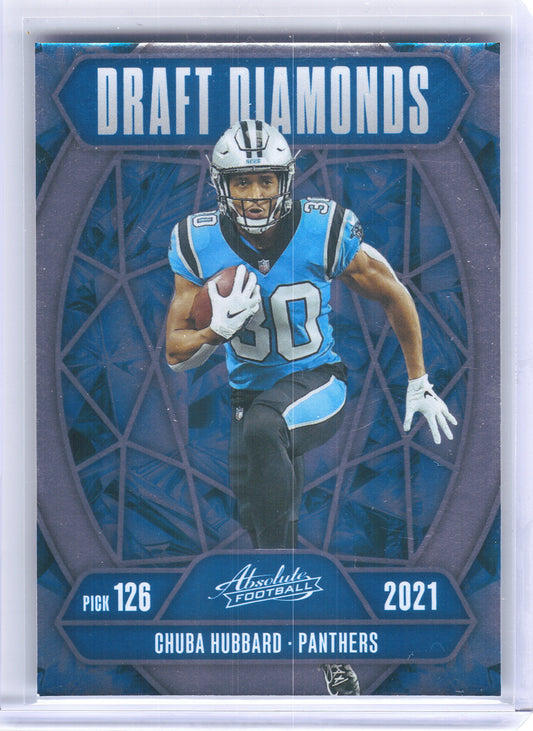 2025 Panini Absolute #DD-CHD Chuba Hubbard Draft Diamonds Carolina Panthers