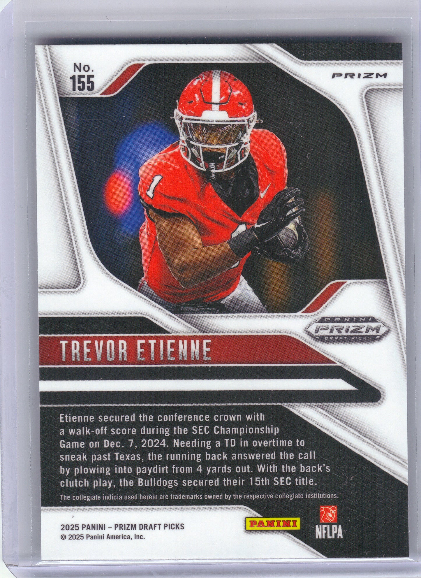 2025 Panini Prizm Draft Picks #155 Trevor Etienne Prizms Purple Wave Georgia Bulldogs