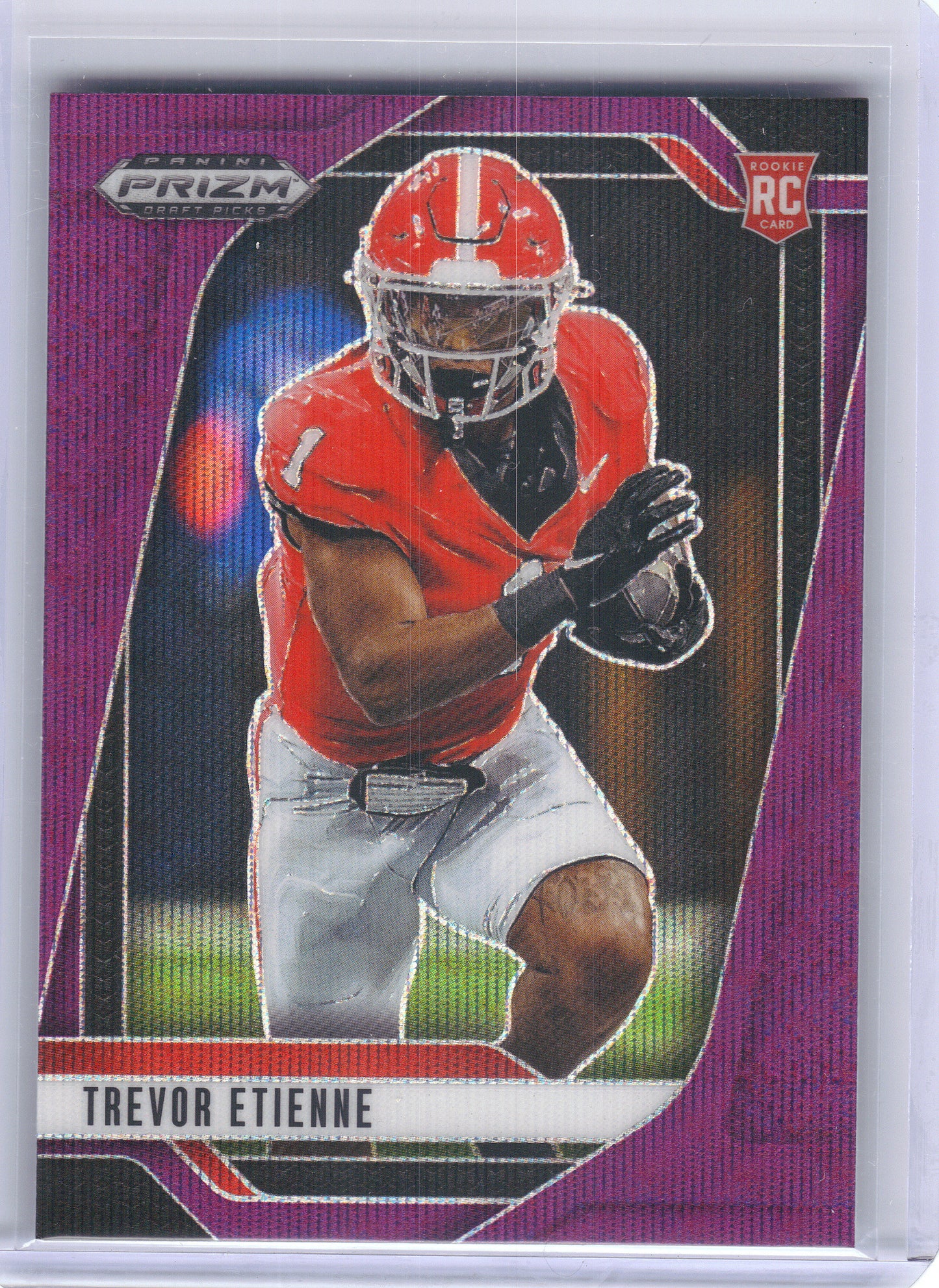 2025 Panini Prizm Draft Picks #155 Trevor Etienne Prizms Purple Wave Georgia Bulldogs