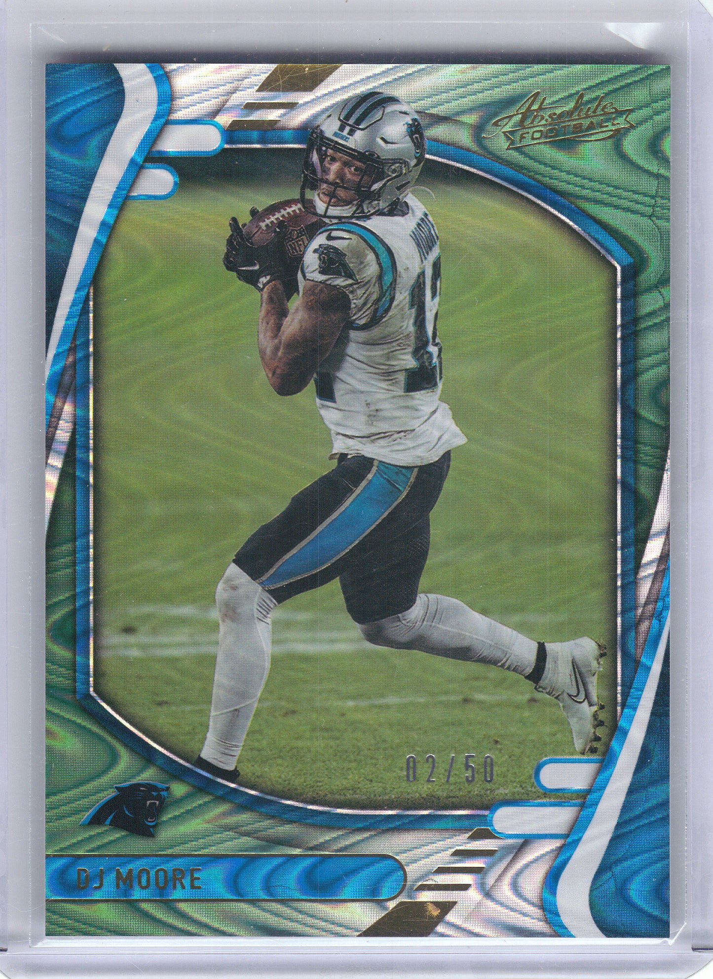 2021 Panini Absolute #41 DJ Moore Spectrum Blue #/50 Carolina Panthers SN