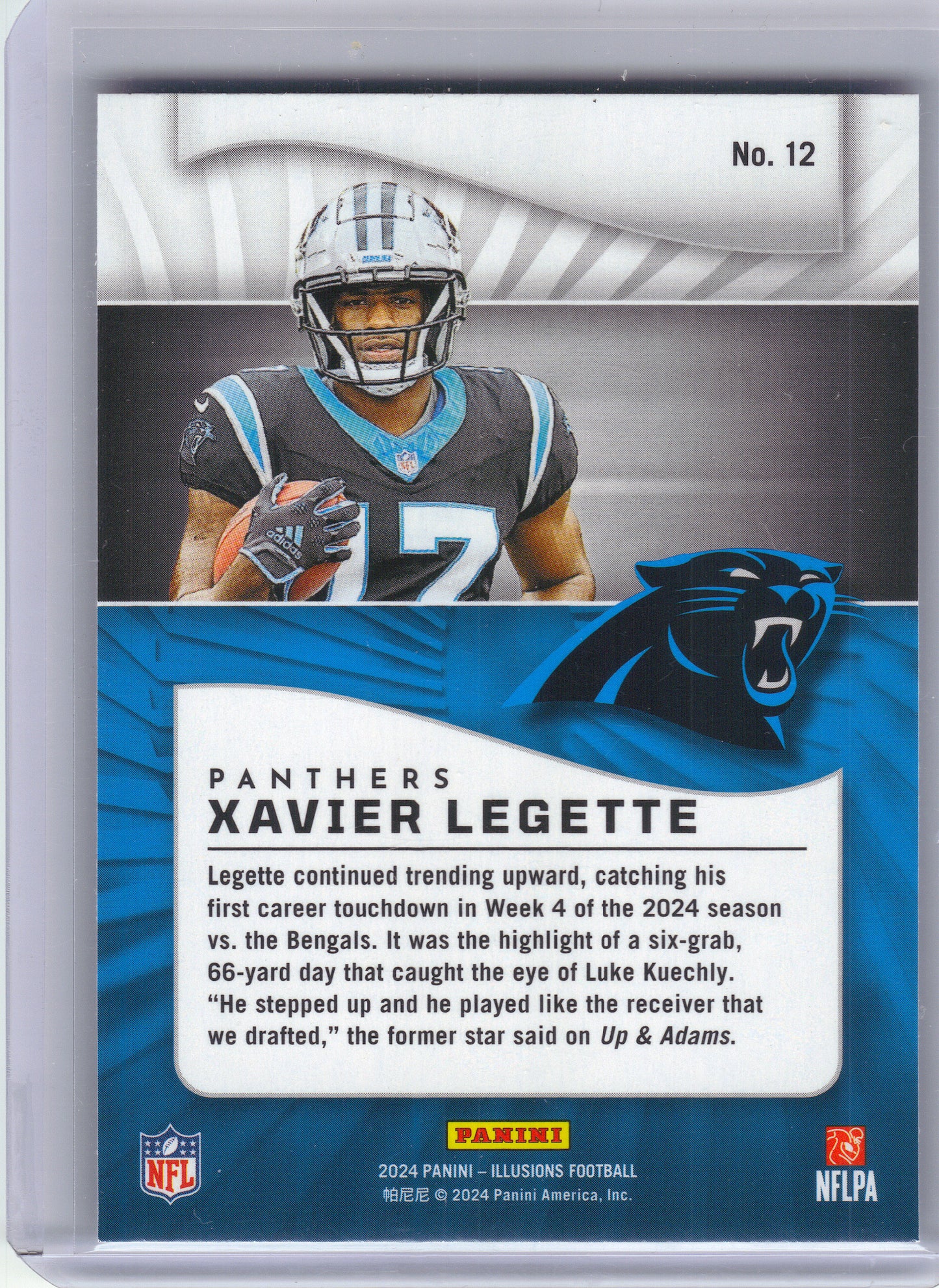 2024 Panini Illusions #12 Xavier Legette Retail Carolina Panthers RC