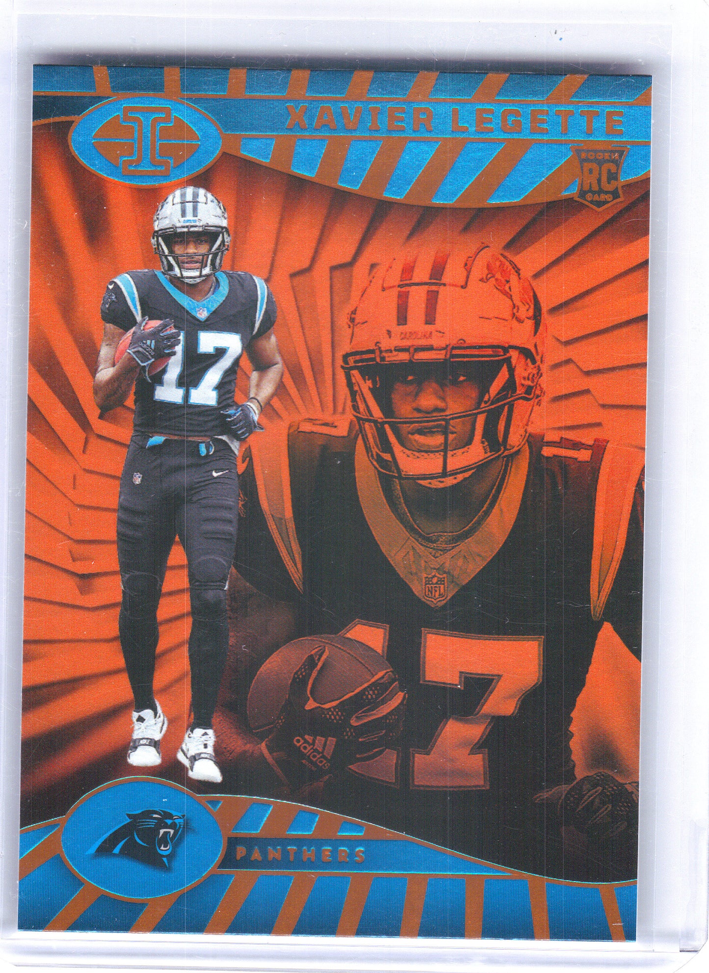 2024 Panini Illusions #12 Xavier Legette Orange Trophy Collection Carolina Panthers RC
