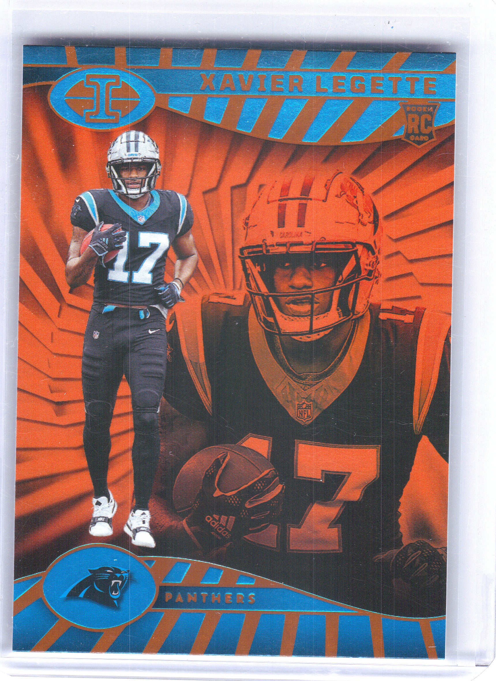 2024 Panini Illusions #12 Xavier Legette Orange Trophy Collection Carolina Panthers RC