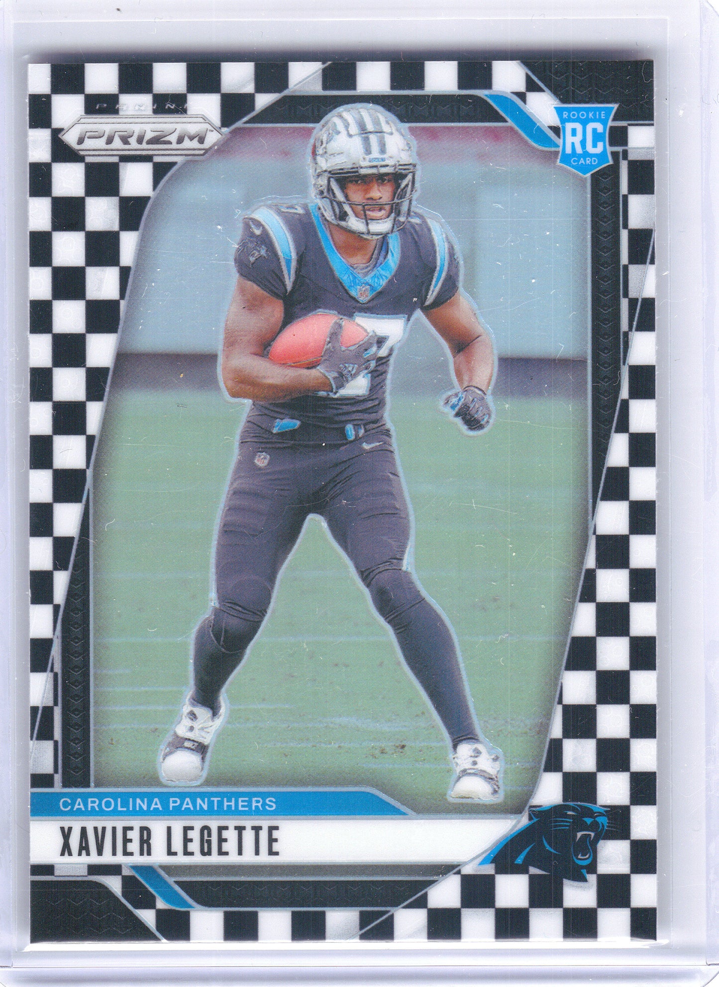 2024 Panini Prizm #398 Xavier Legette Black and White Checker Carolina Panthers RC