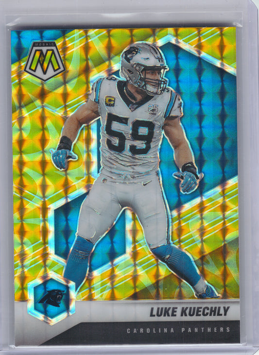 2021 Panini Mosaic #35 Luke Kuechly Prizm Reactive Yellow Carolina Panthers
