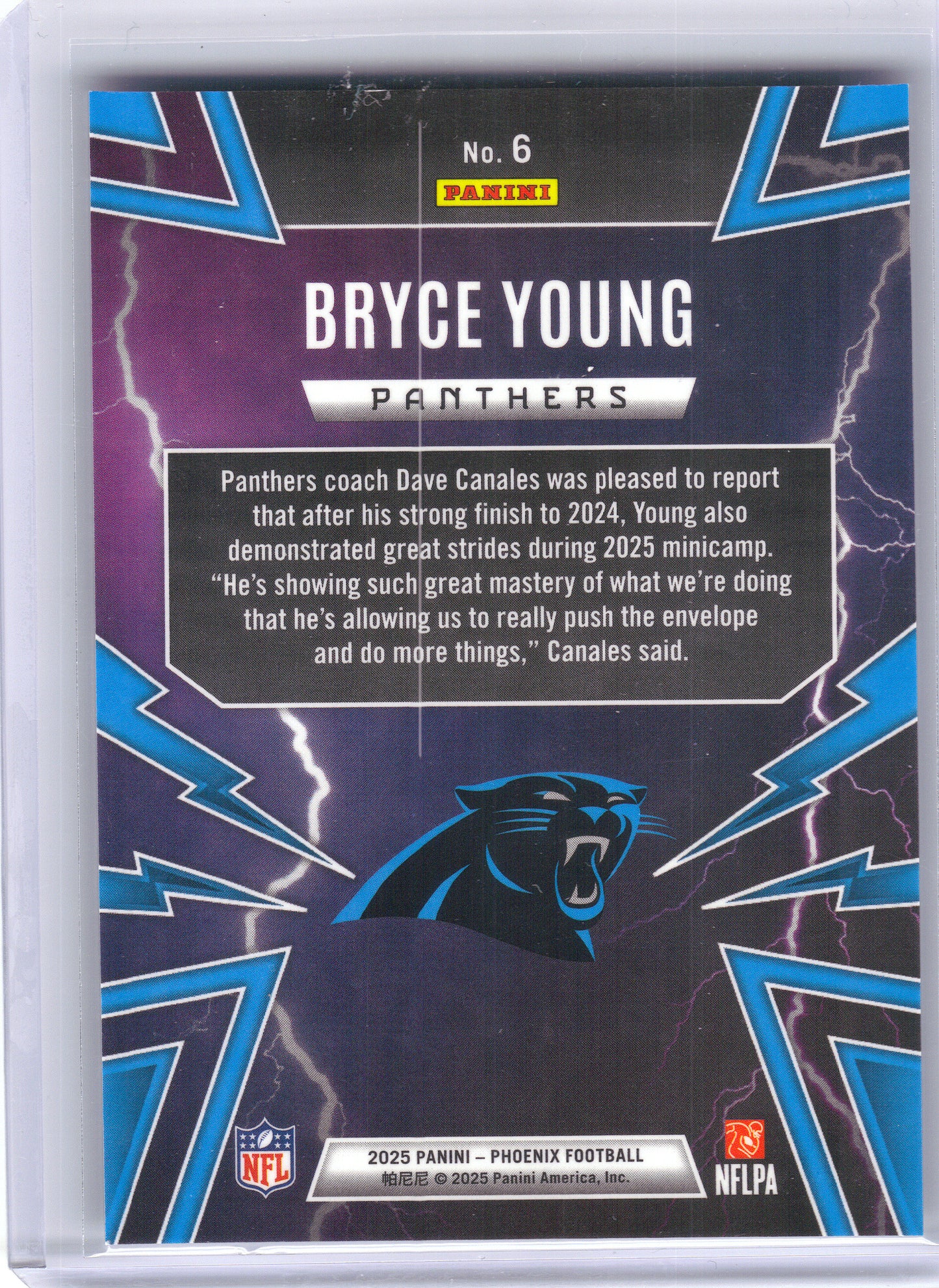 2025 Panini Phoenix #6 Bryce Young Thunderbirds Carolina Panthers