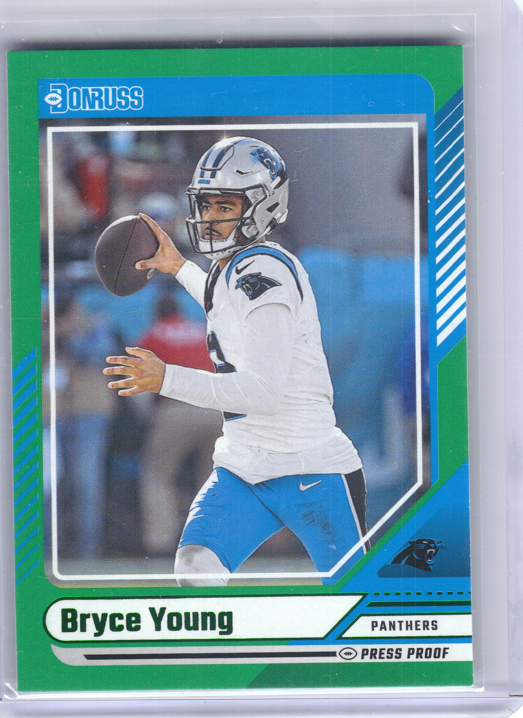 2024 Donruss #290 Bryce Young Press Proof Green Carolina Panthers