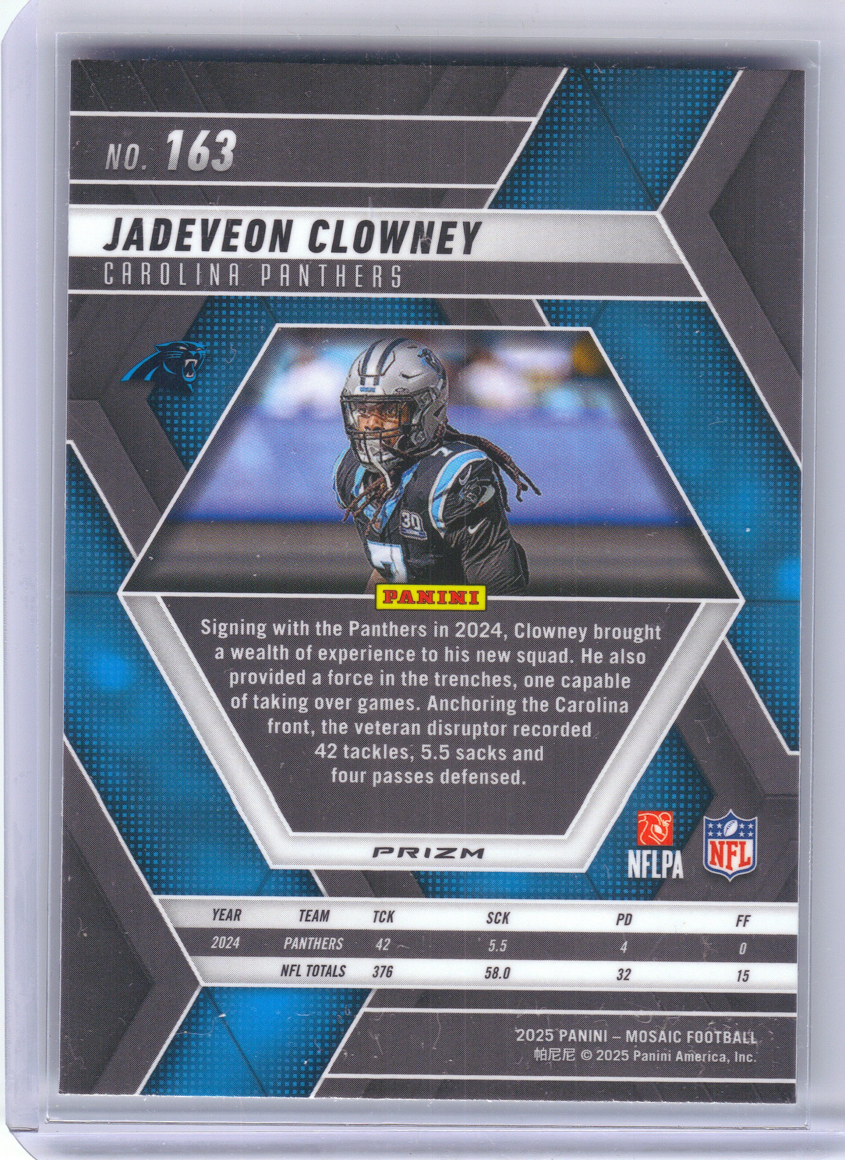 2025 Panini Mosaic #163 Jadeveon Clowney Mosaic Carolina Panthers