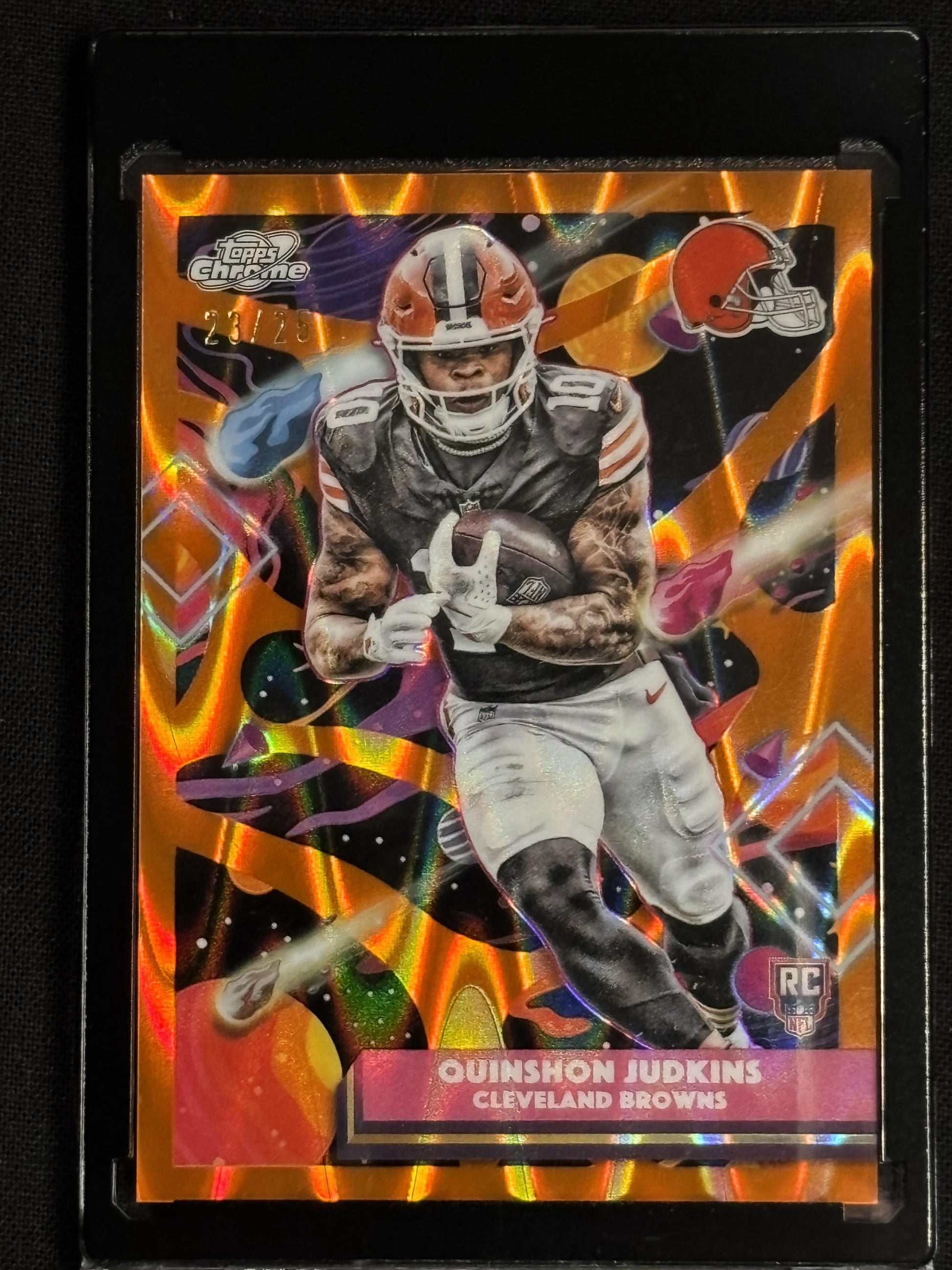 2025 Topps Chrome Cosmic #124 Quinshon Judkins Orange Galactic Refractor #/25 Cleveland Browns SN,RC