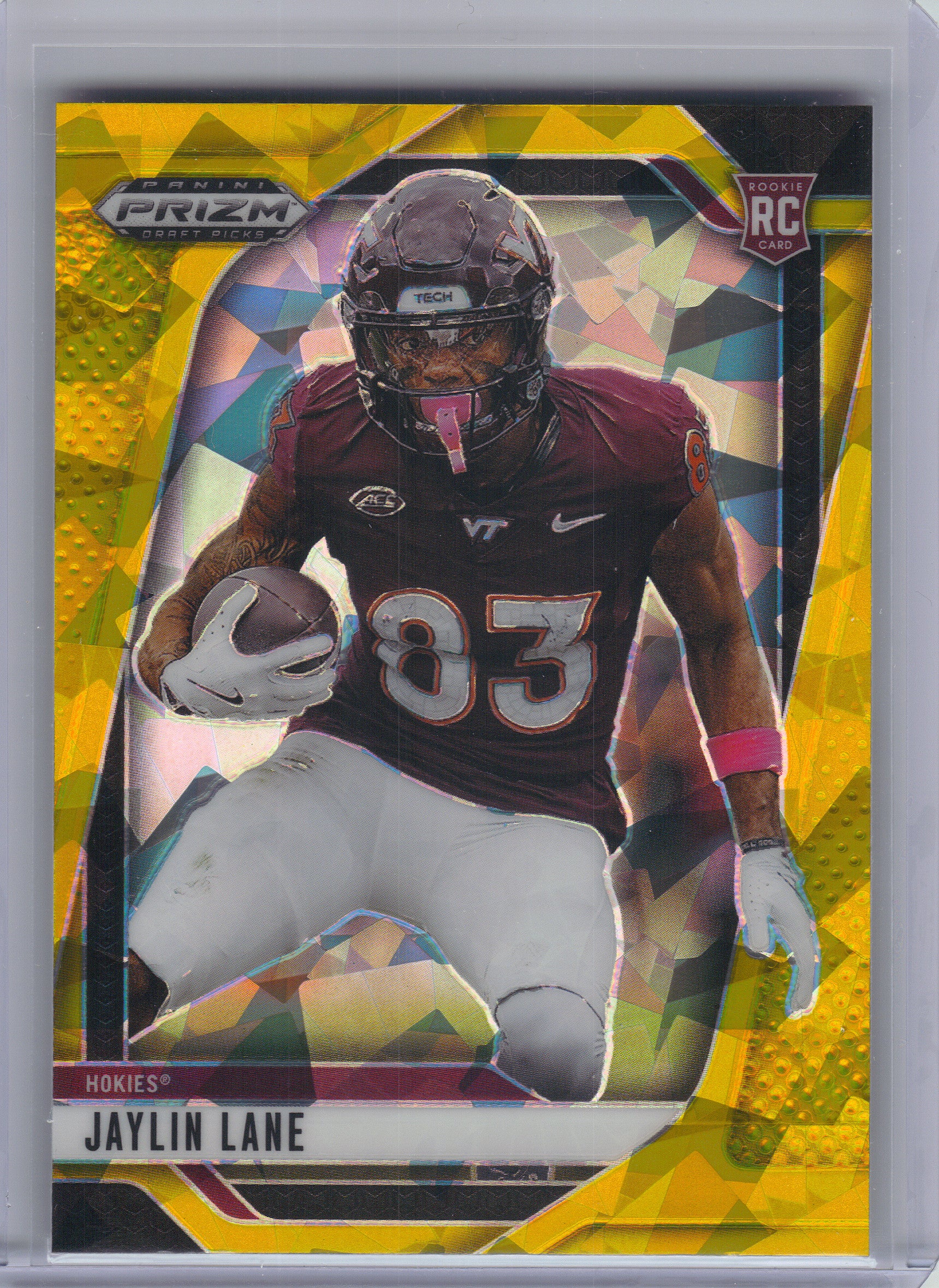2025 Panini Prizm Draft Picks #147 Jaylin Lane Prizms Gold Ice Virginia Tech Hokies