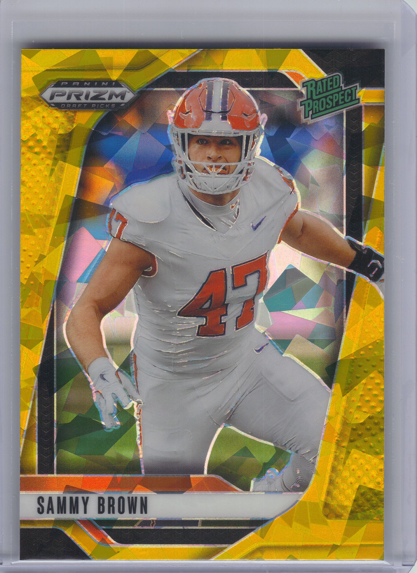 2025 Panini Prizm Draft Picks #153 Sammy Brown Prizms Gold Ice Clemson Tigers