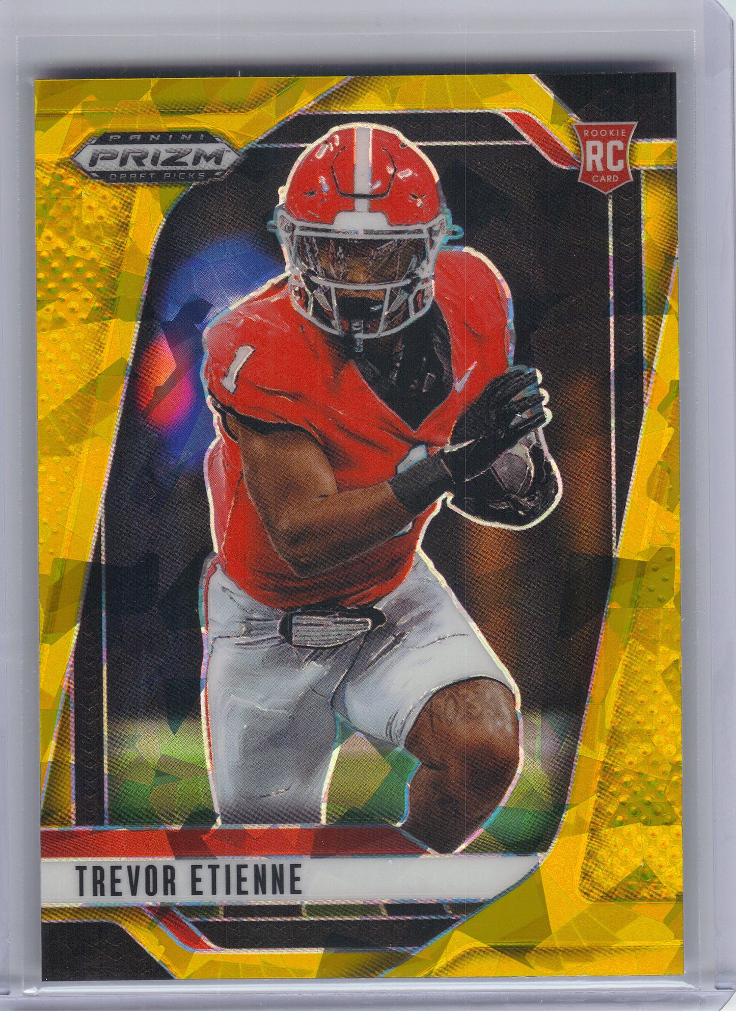 2025 Panini Prizm Draft Picks #155 Trevor Etienne Prizms Gold Ice Georgia Bulldogs